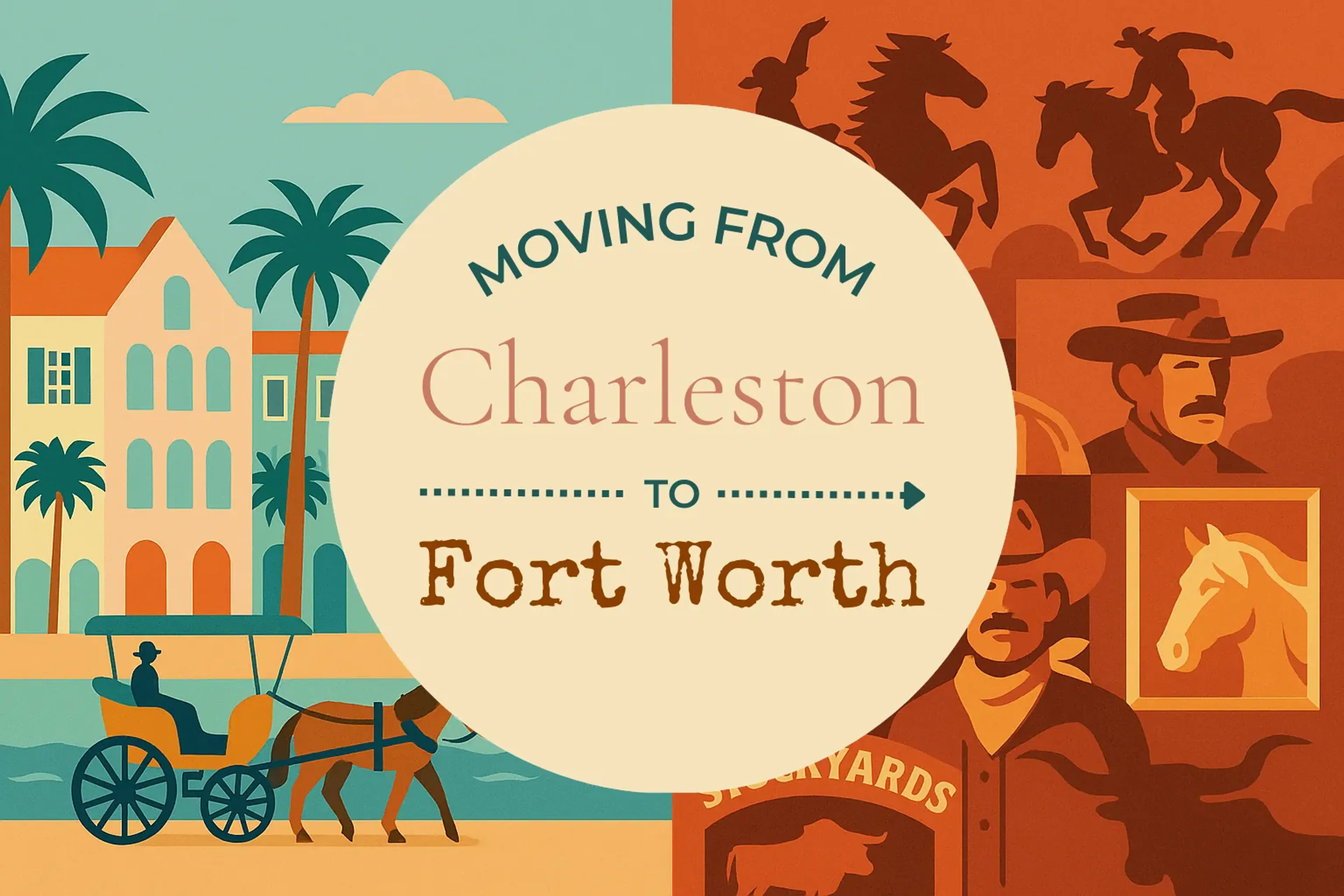 Side-by-side comparison of Charleston to Fort Worth moving companies