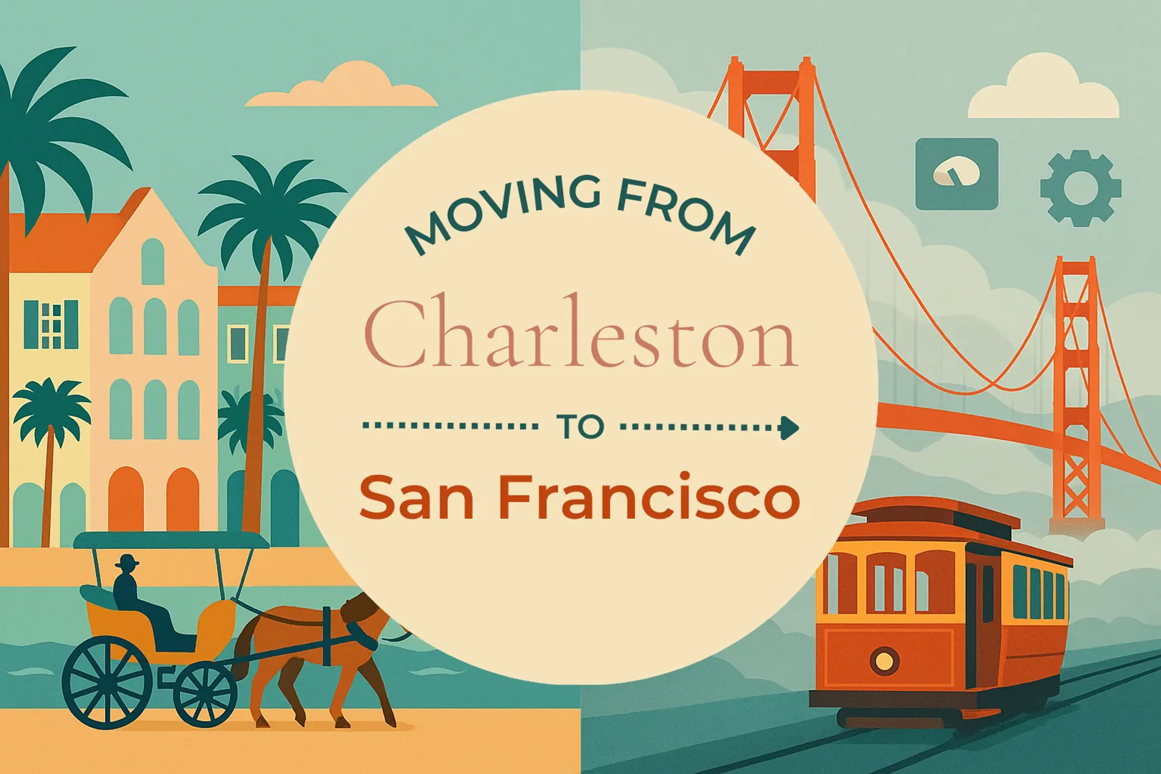 Side-by-side comparison of Charleston to San Francisco moving companies
