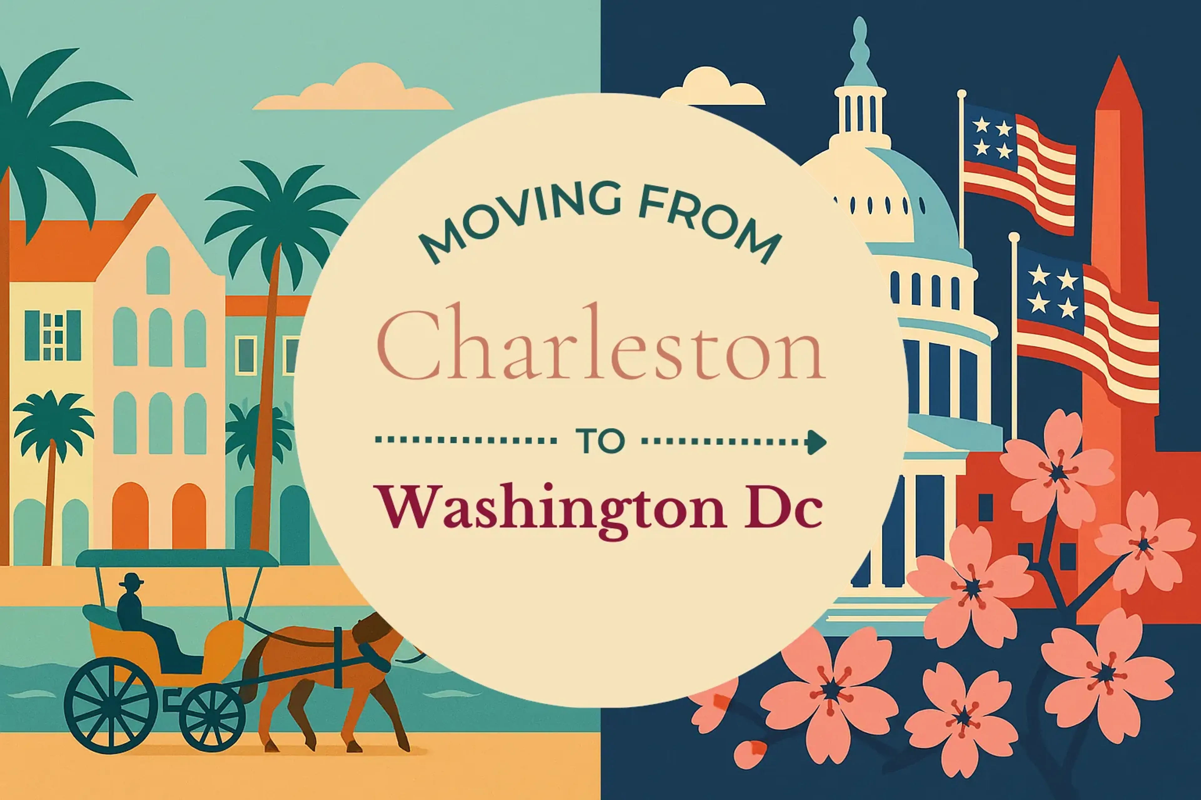 Side-by-side comparison of Charleston to Washington DC moving companies