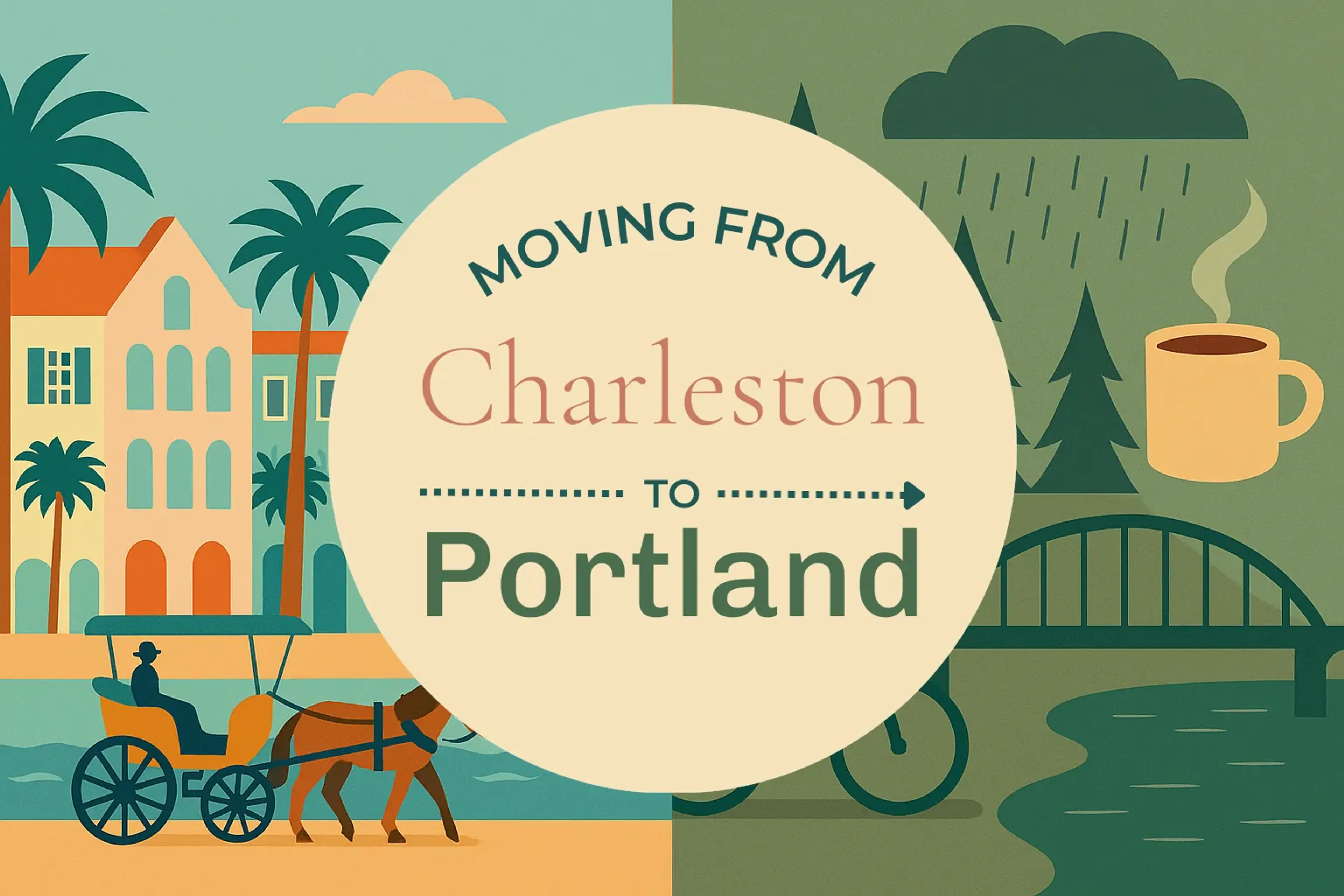 Side-by-side comparison of Charleston to Portland moving companies
