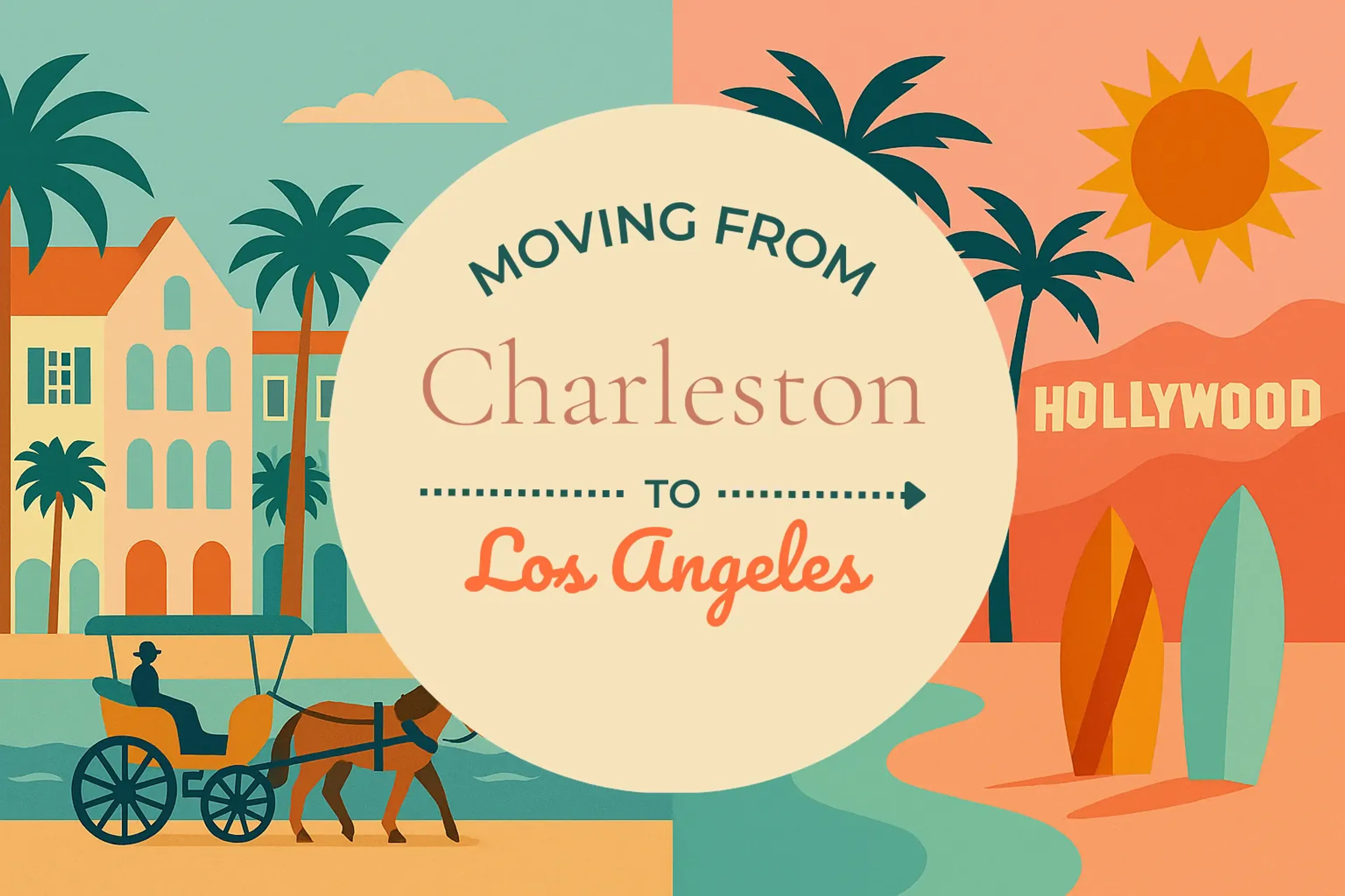 Side-by-side comparison of Charleston to Los Angeles moving companies