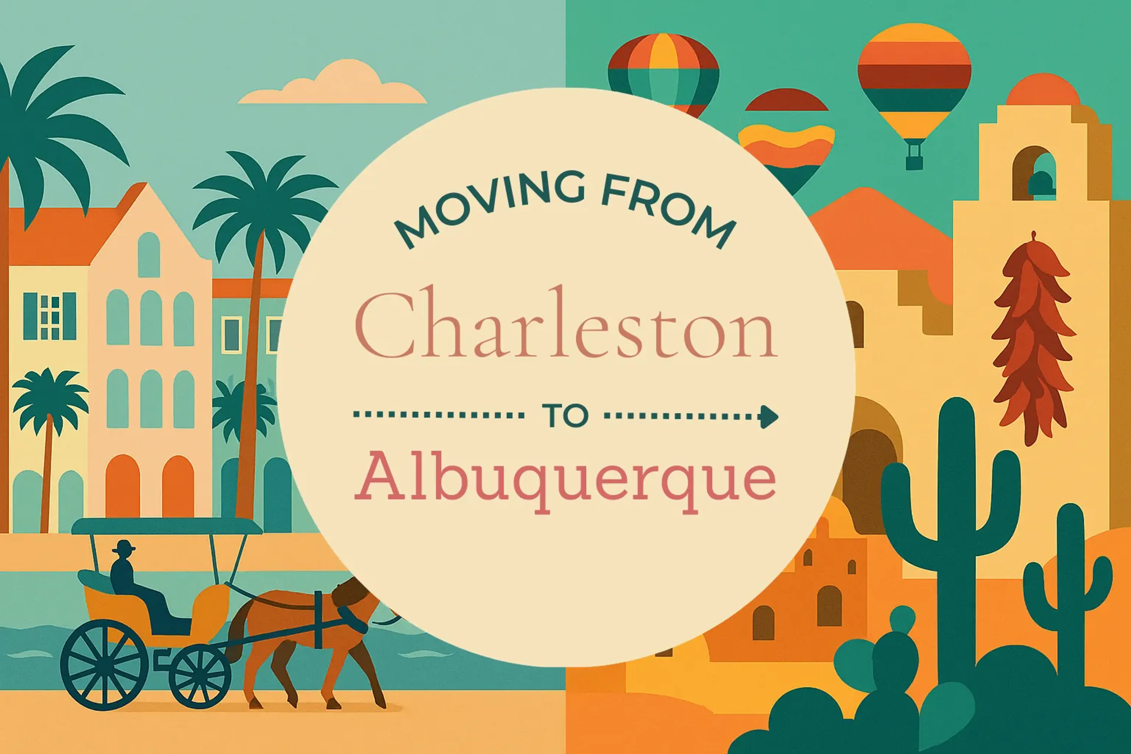 Side-by-side comparison of Charleston to Albuquerque moving companies
