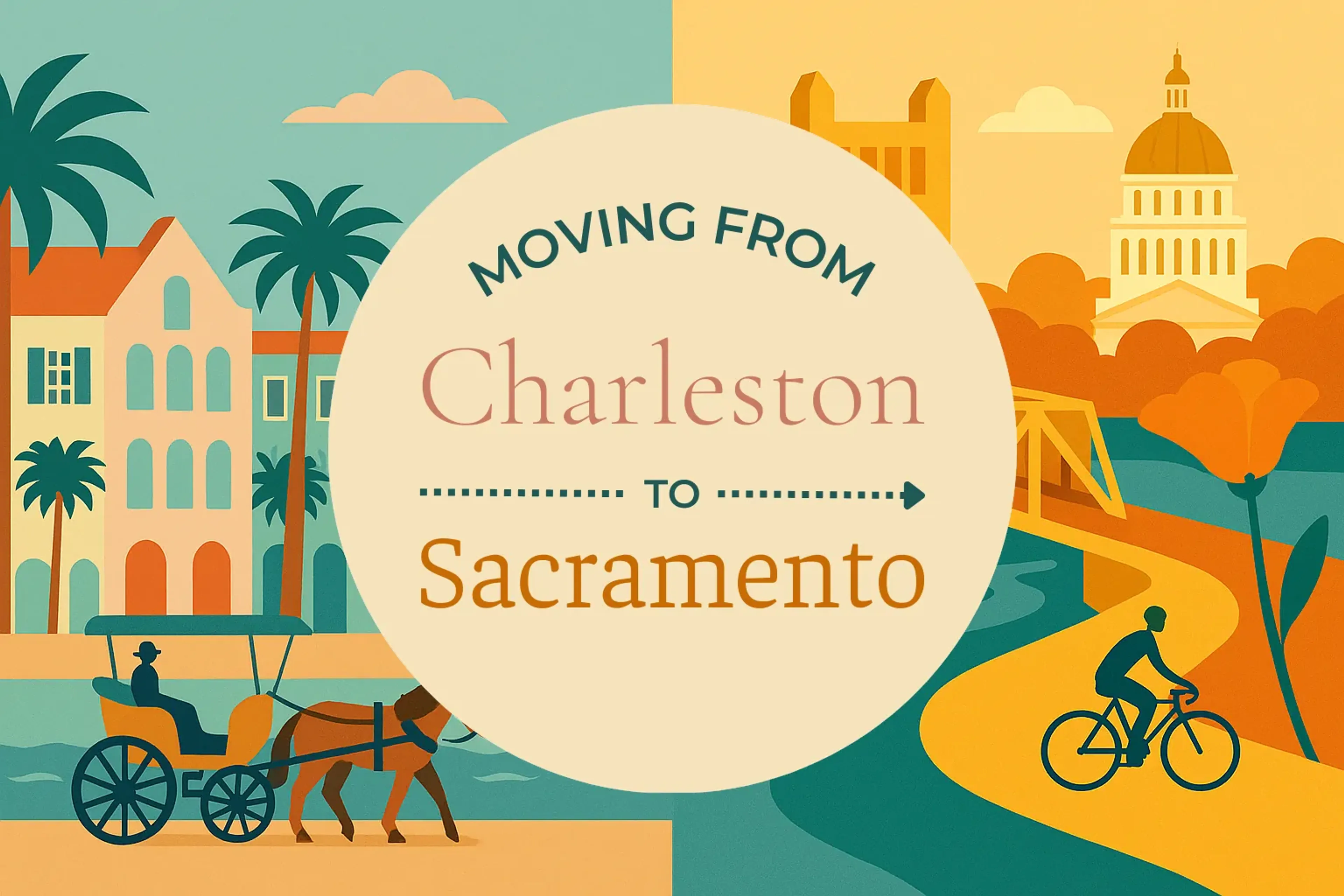 Side-by-side comparison of Charleston to Sacramento moving companies