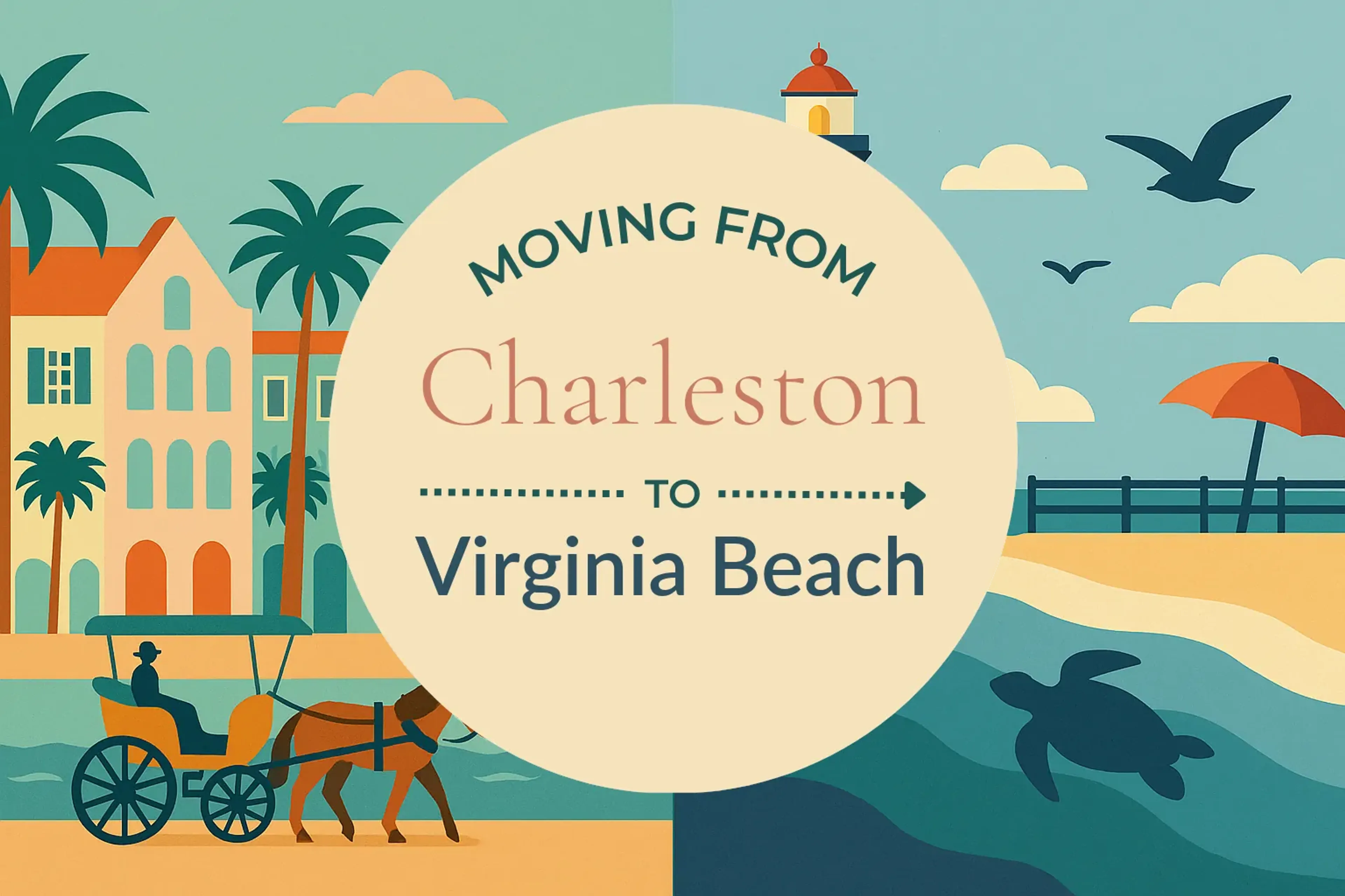 Side-by-side comparison of Charleston to Virginia Beach moving companies