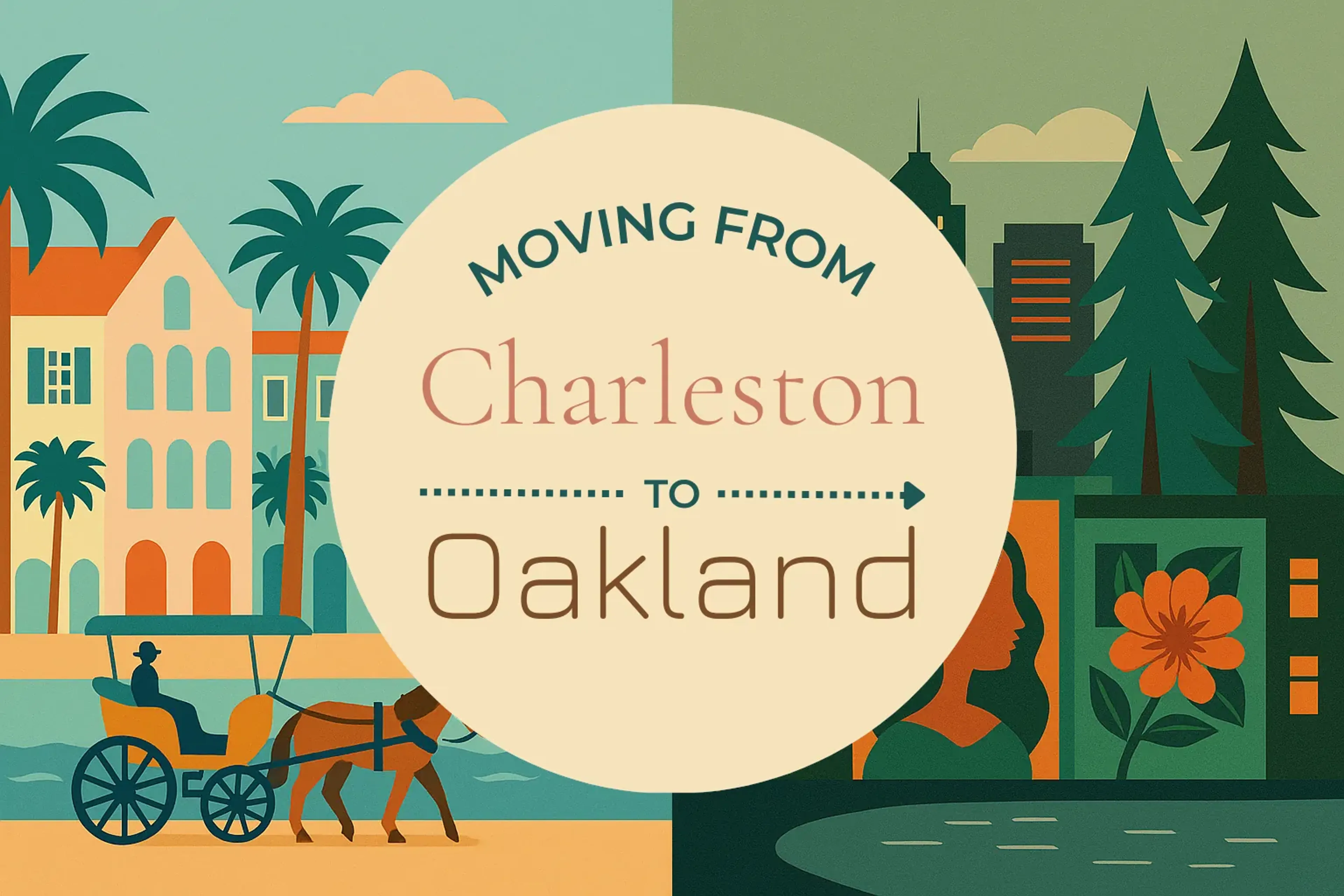 Side-by-side comparison of Charleston to Oakland moving companies