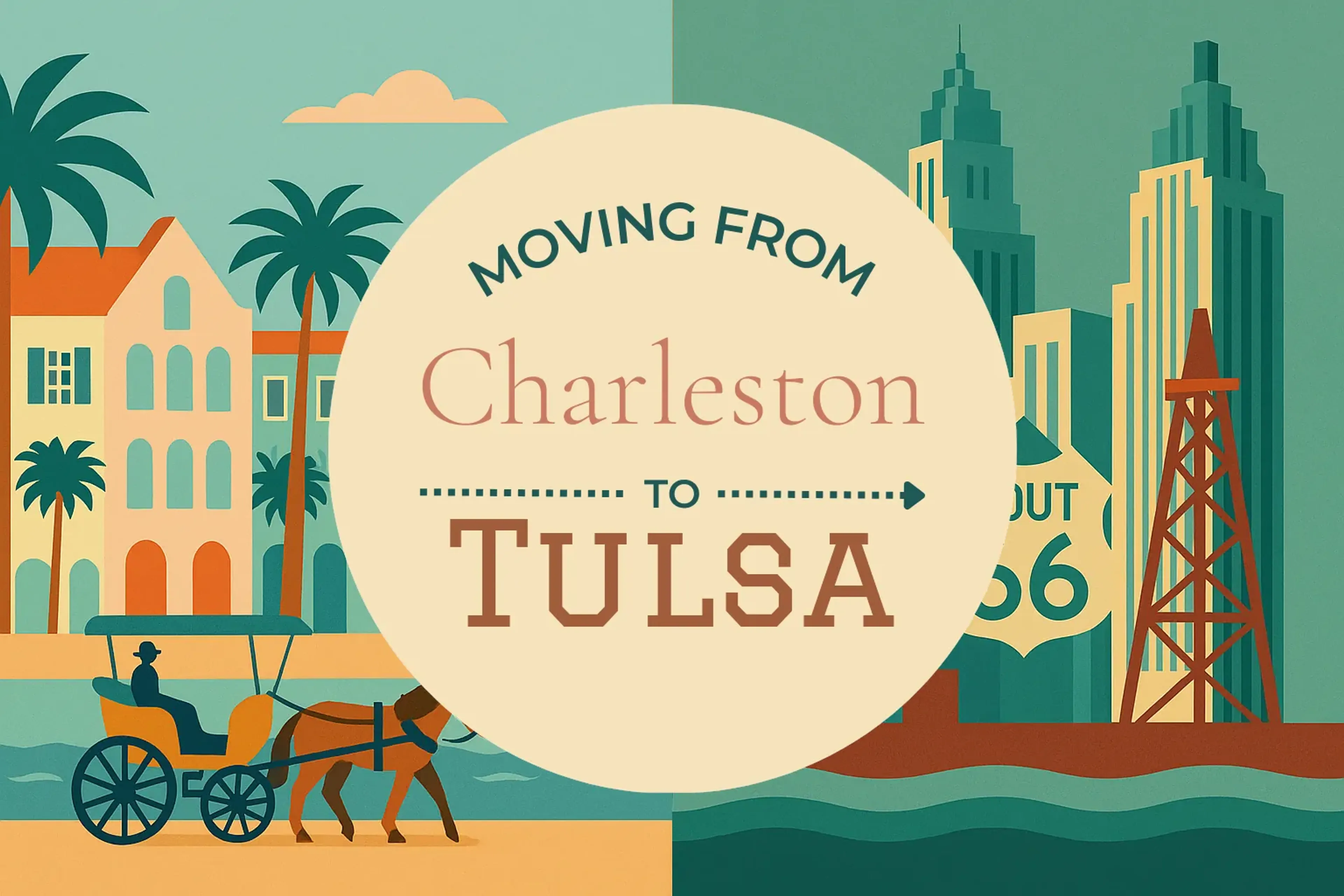 Side-by-side comparison of Charleston to Tulsa moving companies