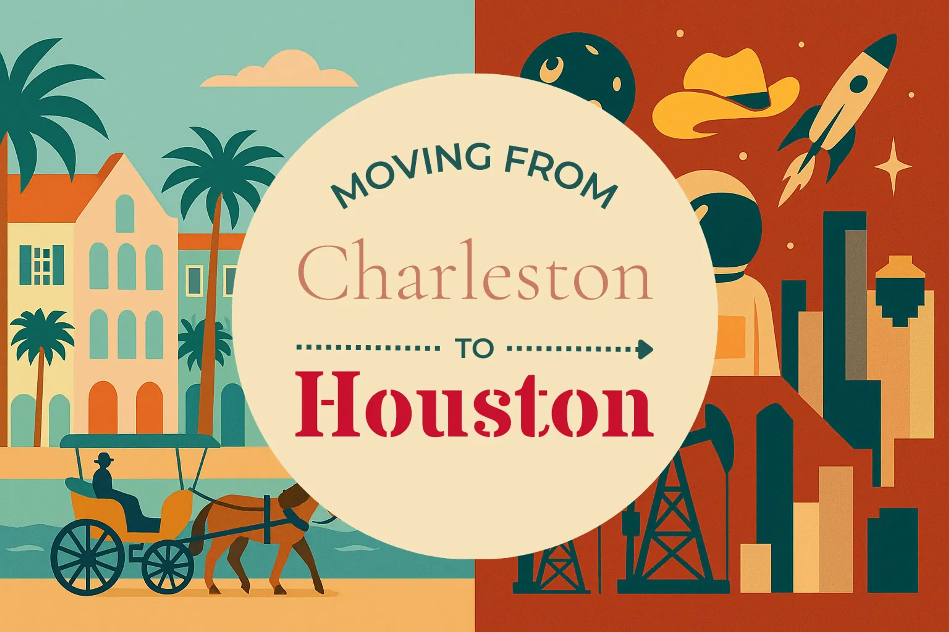 Side-by-side comparison of Charleston to Houston moving companies
