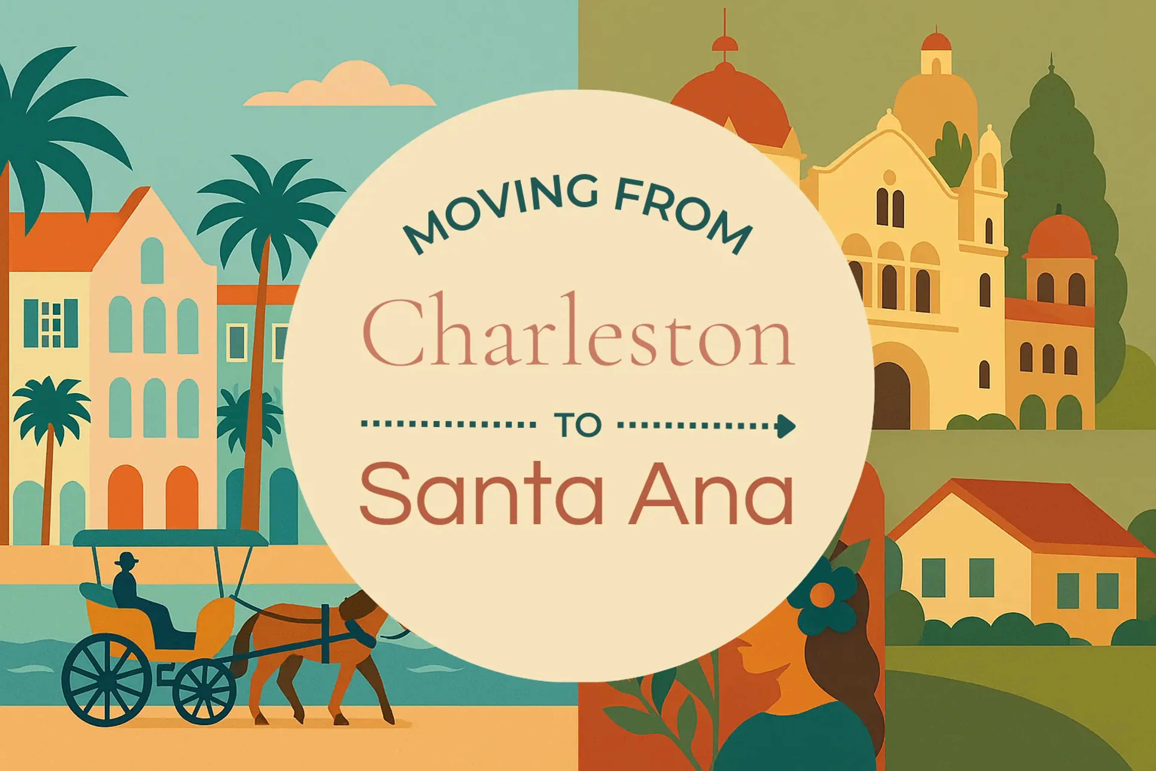 Side-by-side comparison of Charleston to Santa Ana moving companies