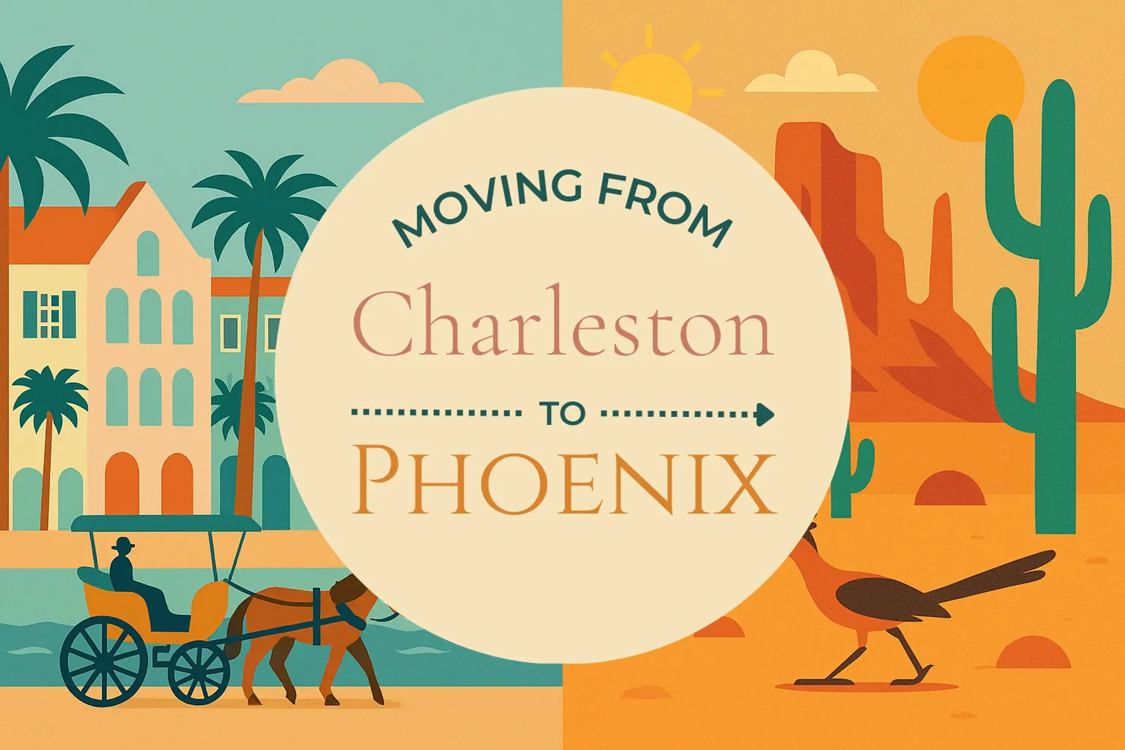 Side-by-side comparison of Charleston to Phoenix moving companies