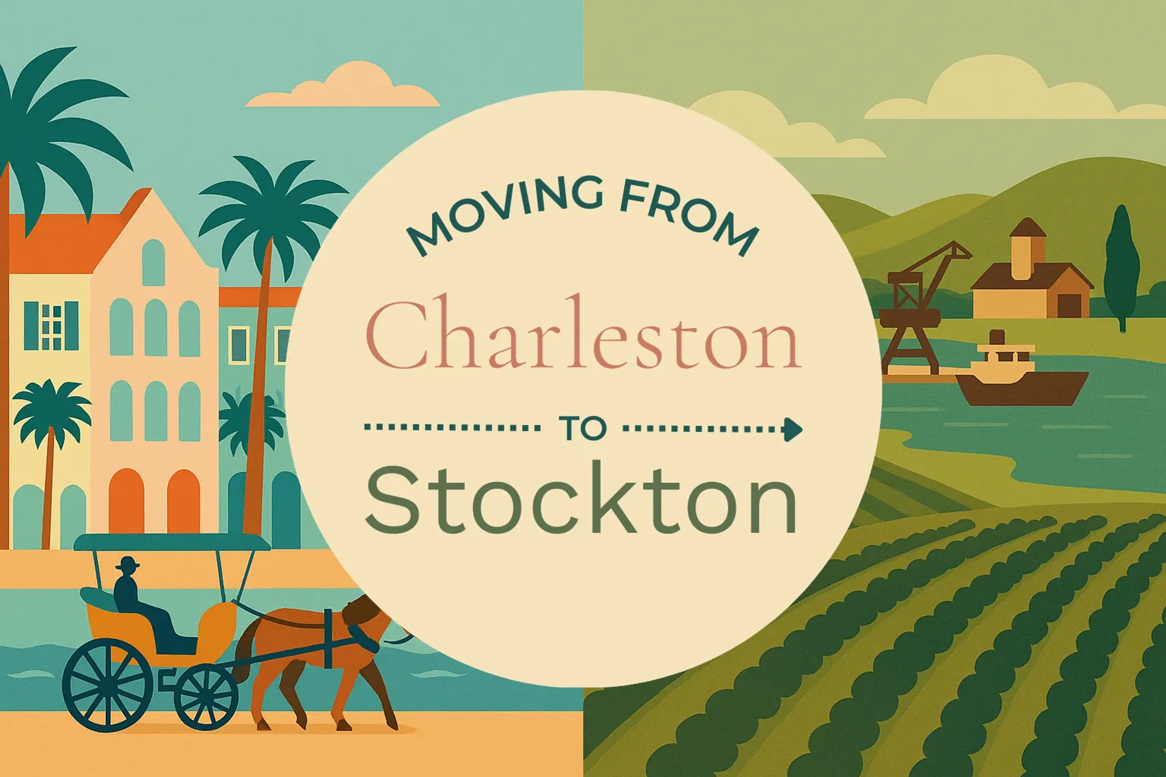 Side-by-side comparison of Charleston to Stockton moving companies
