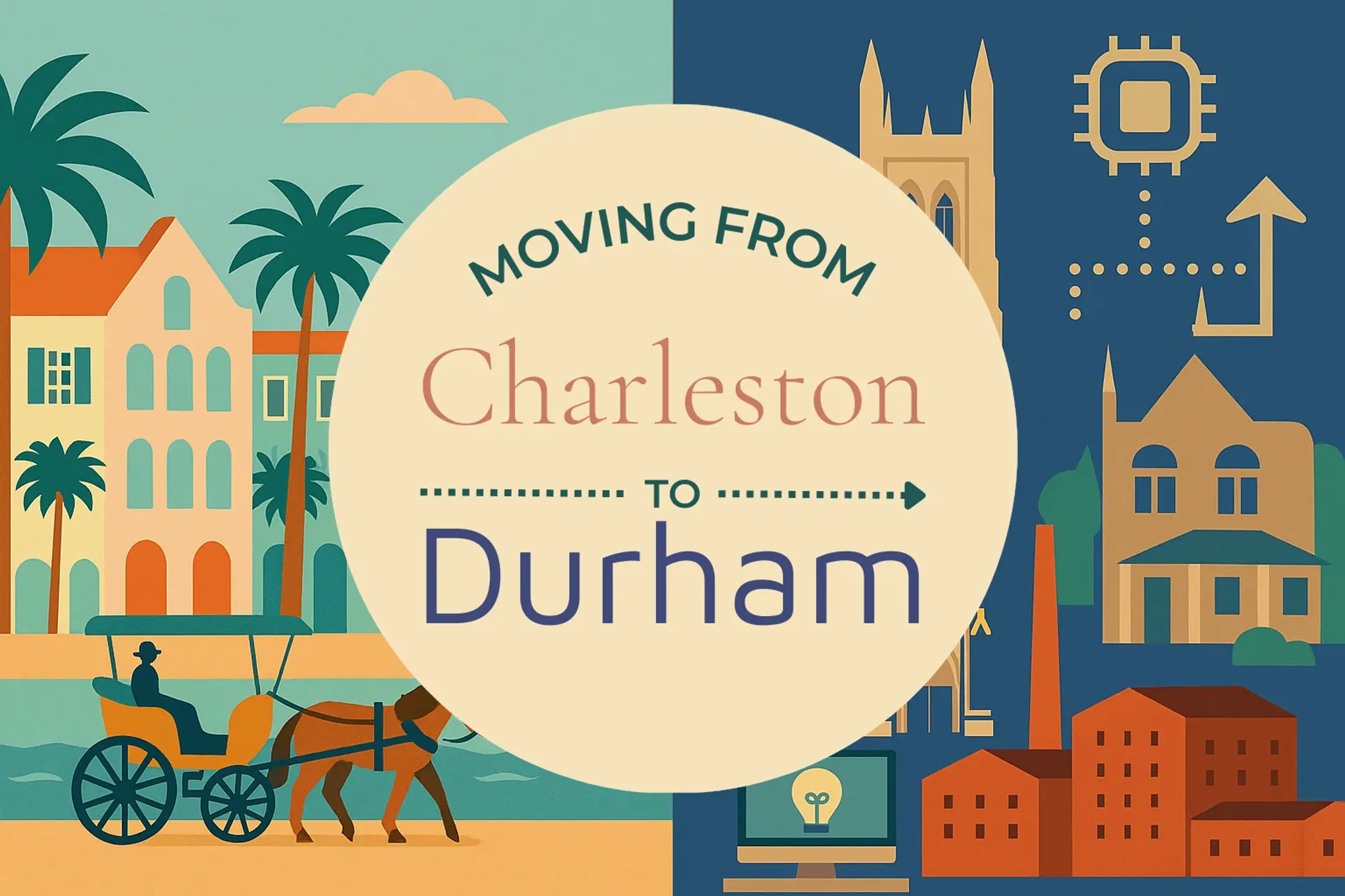 Side-by-side comparison of Charleston to Durham moving companies