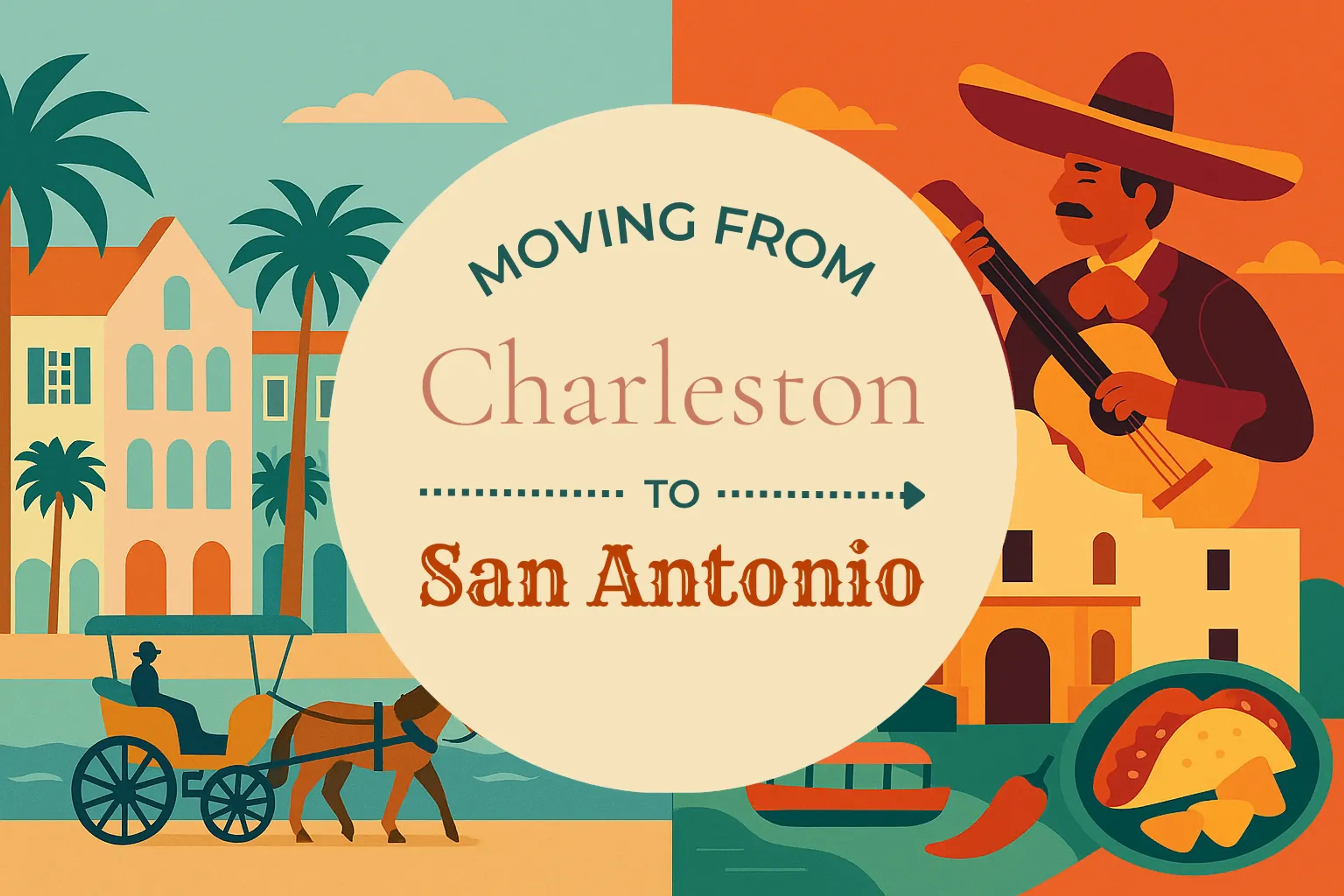 Side-by-side comparison of Charleston to San Antonio moving companies