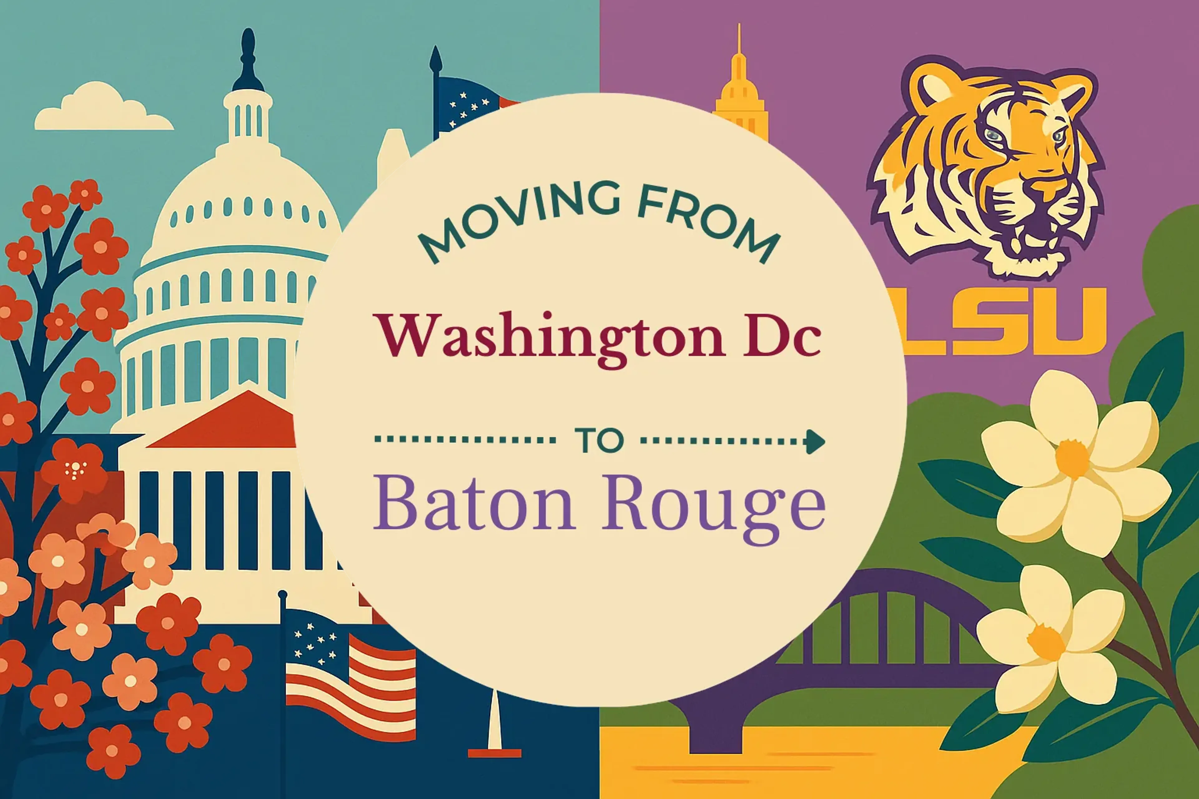 Side-by-side comparison of Washington DC to Baton Rouge moving companies