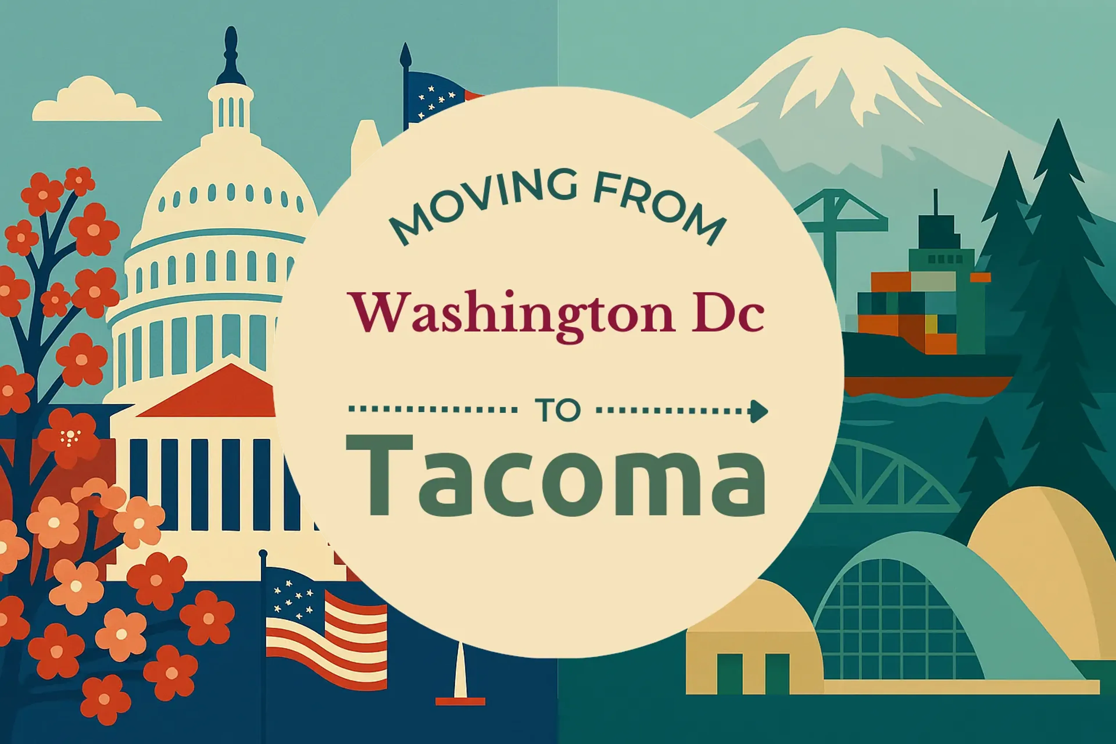 Side-by-side comparison of Washington DC to Tacoma moving companies