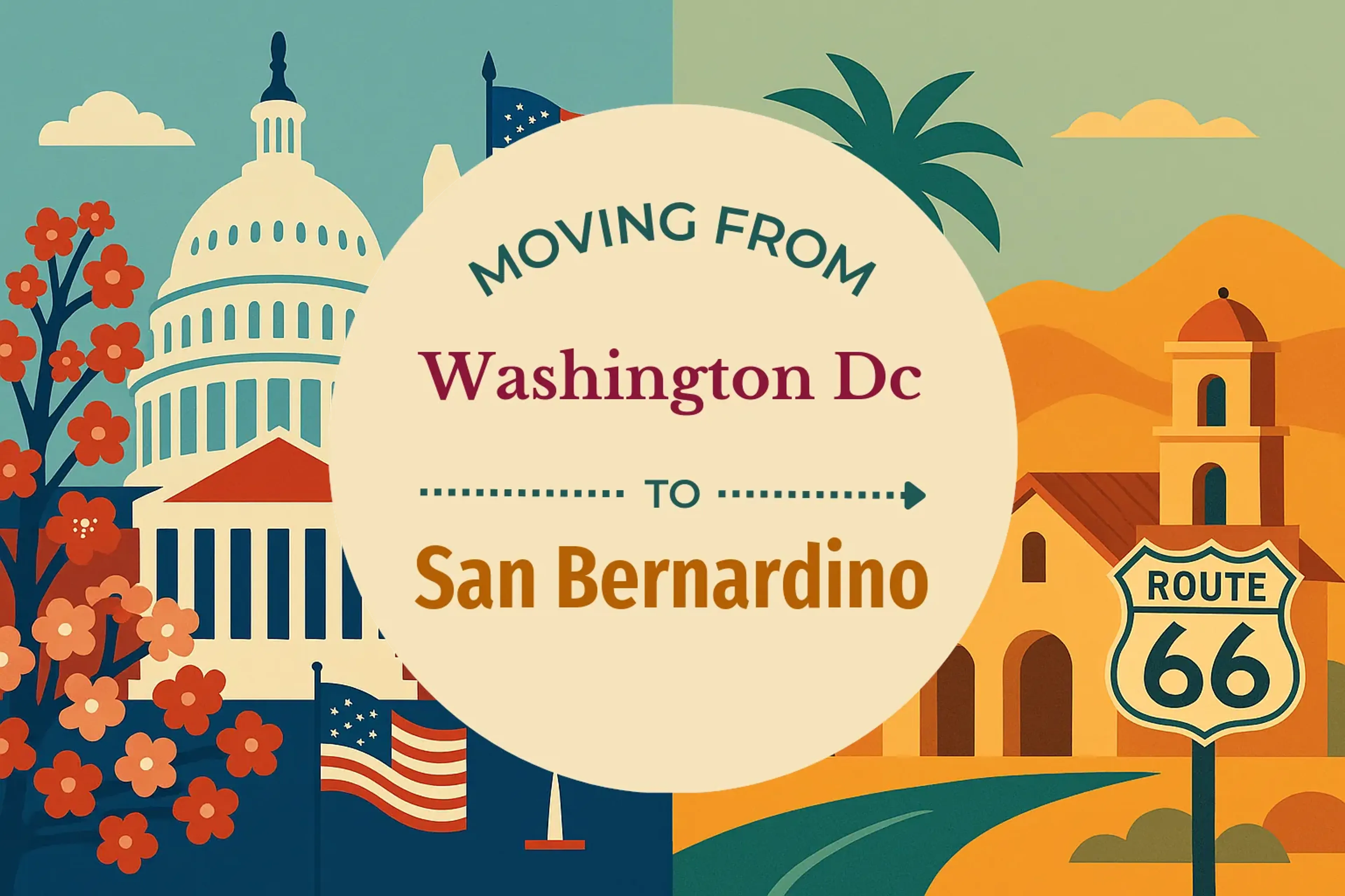 Side-by-side comparison of Washington DC to San Bernardino moving companies