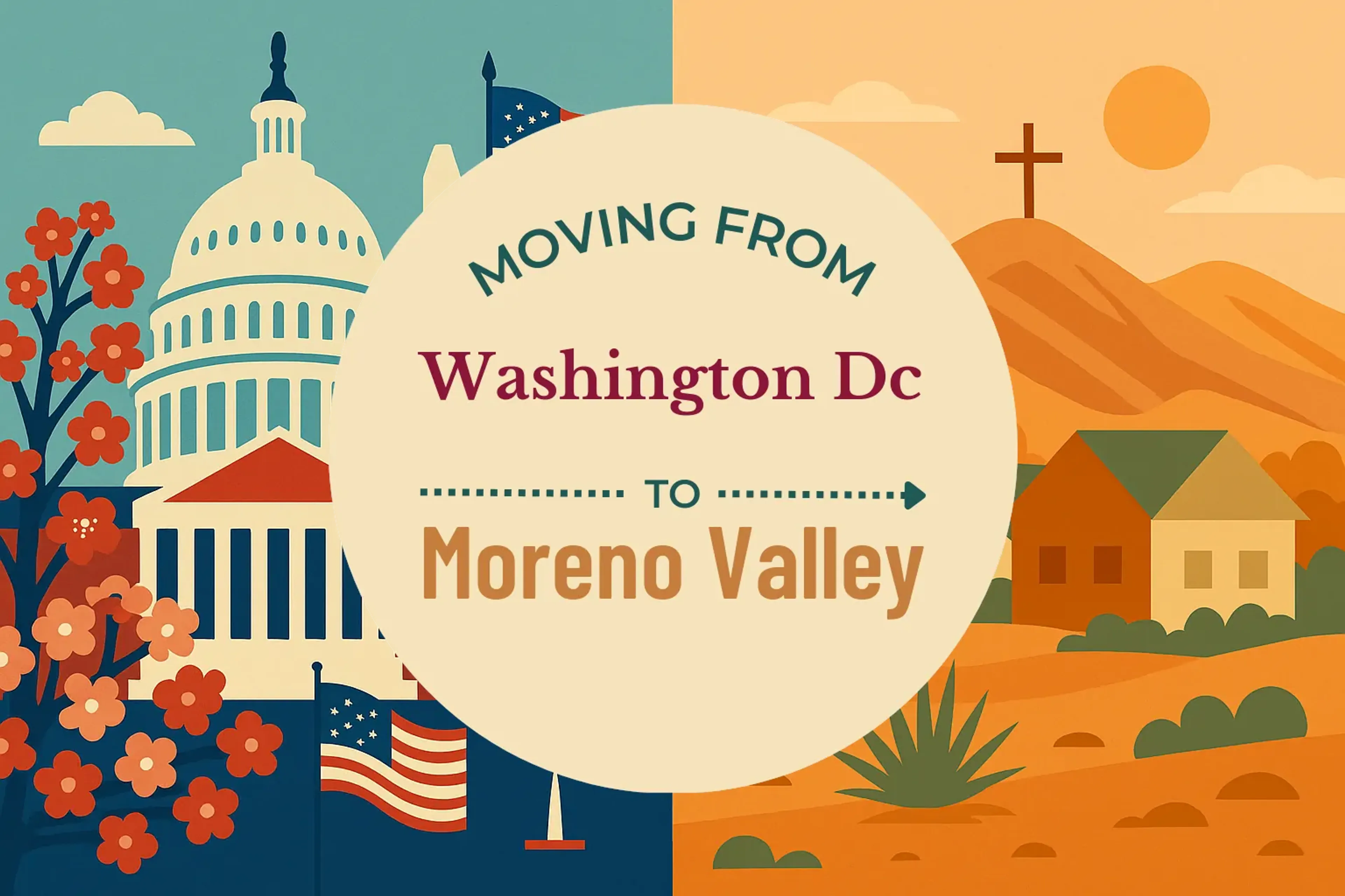 Side-by-side comparison of Washington DC to Moreno Valley moving companies