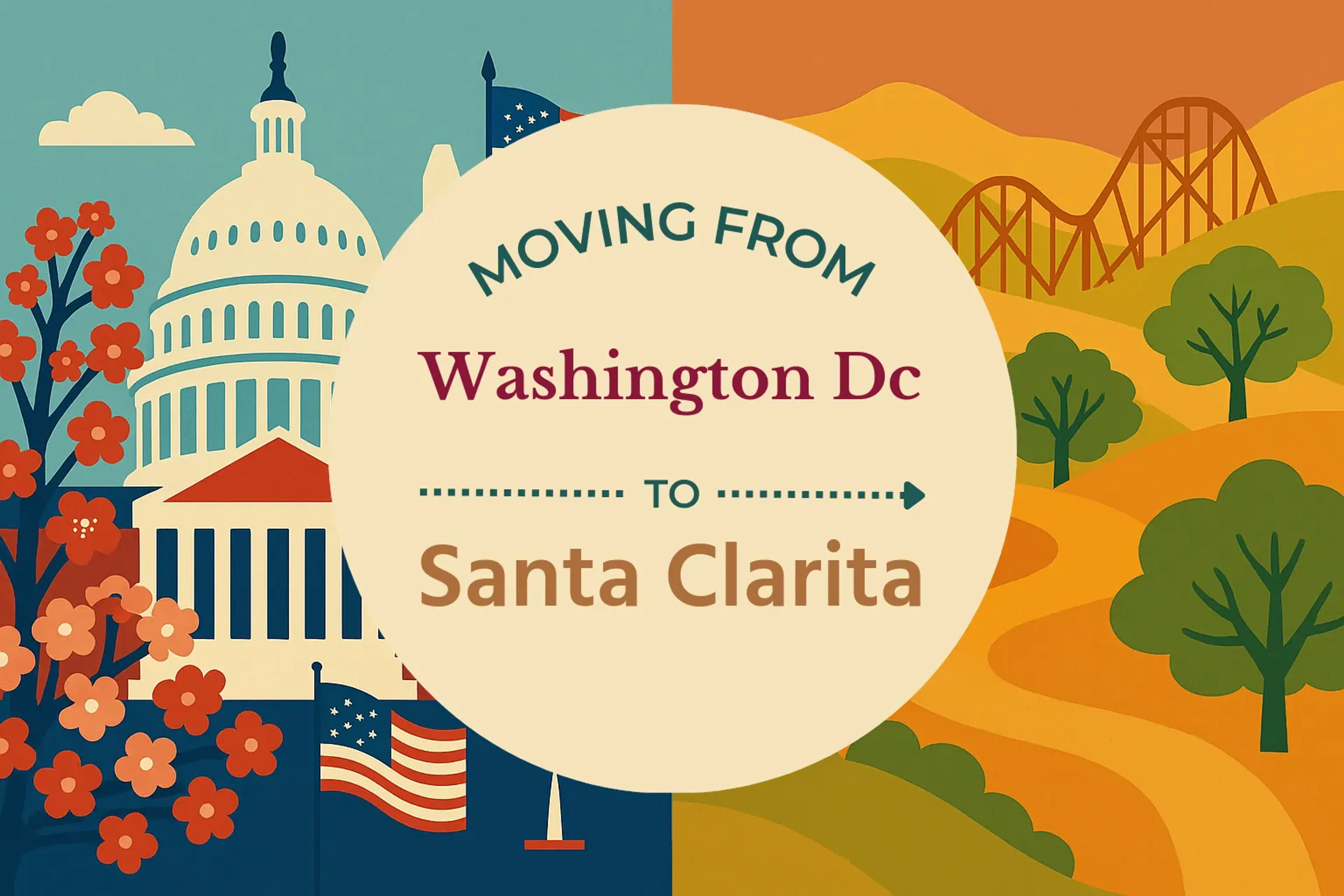 Side-by-side comparison of Washington DC to Santa Clarita moving companies
