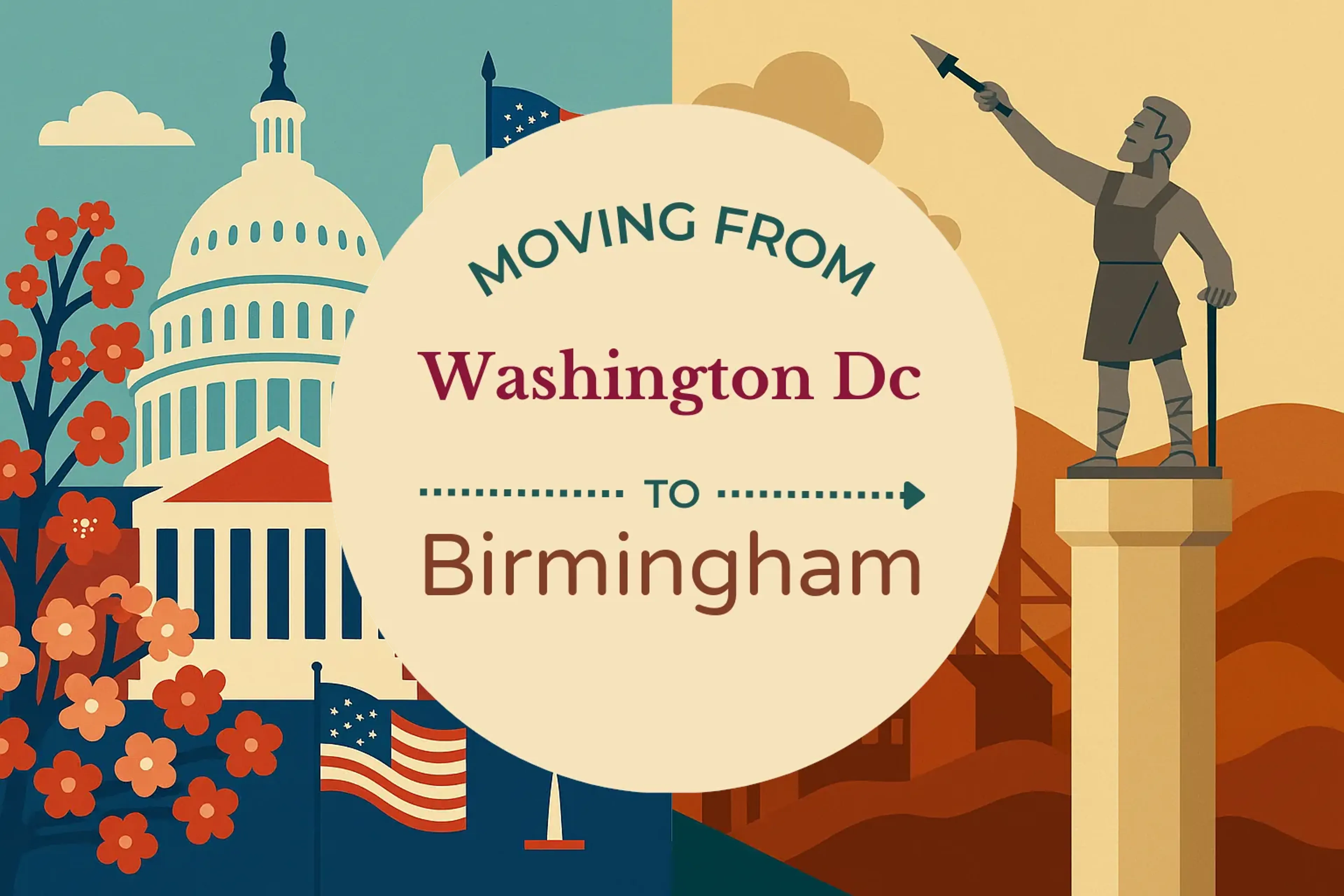 Side-by-side comparison of Washington DC to Birmingham moving companies