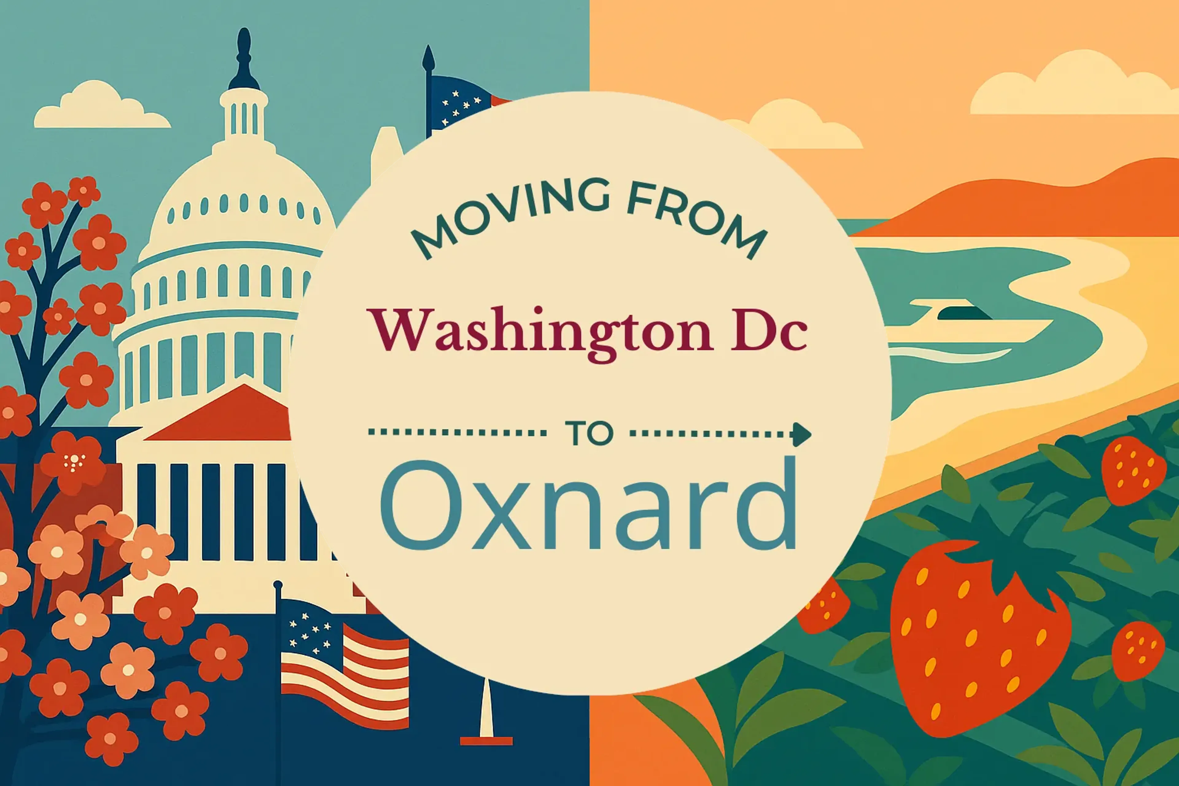 Side-by-side comparison of Washington DC to Oxnard moving companies