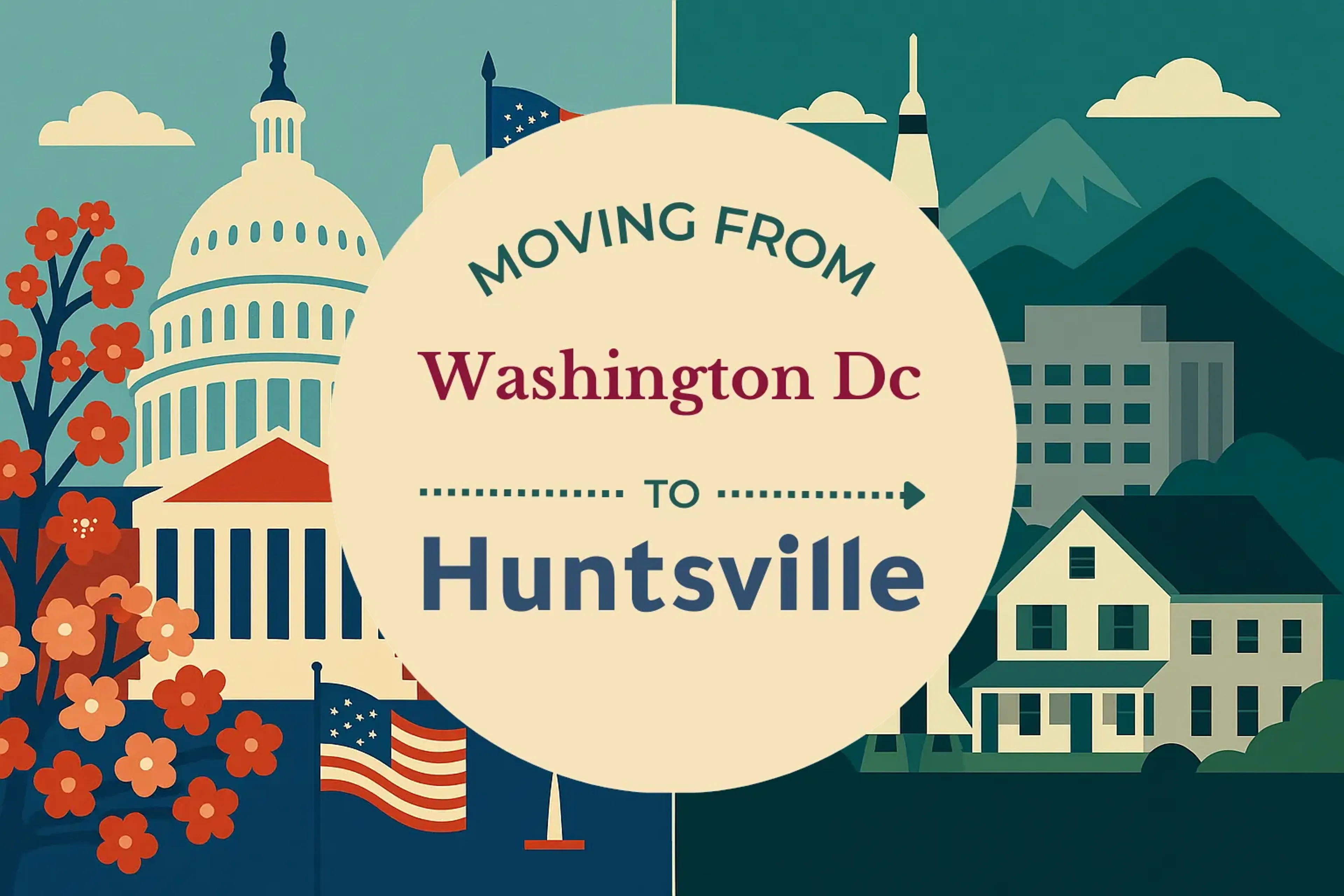 Side-by-side comparison of Washington DC to Huntsville moving companies