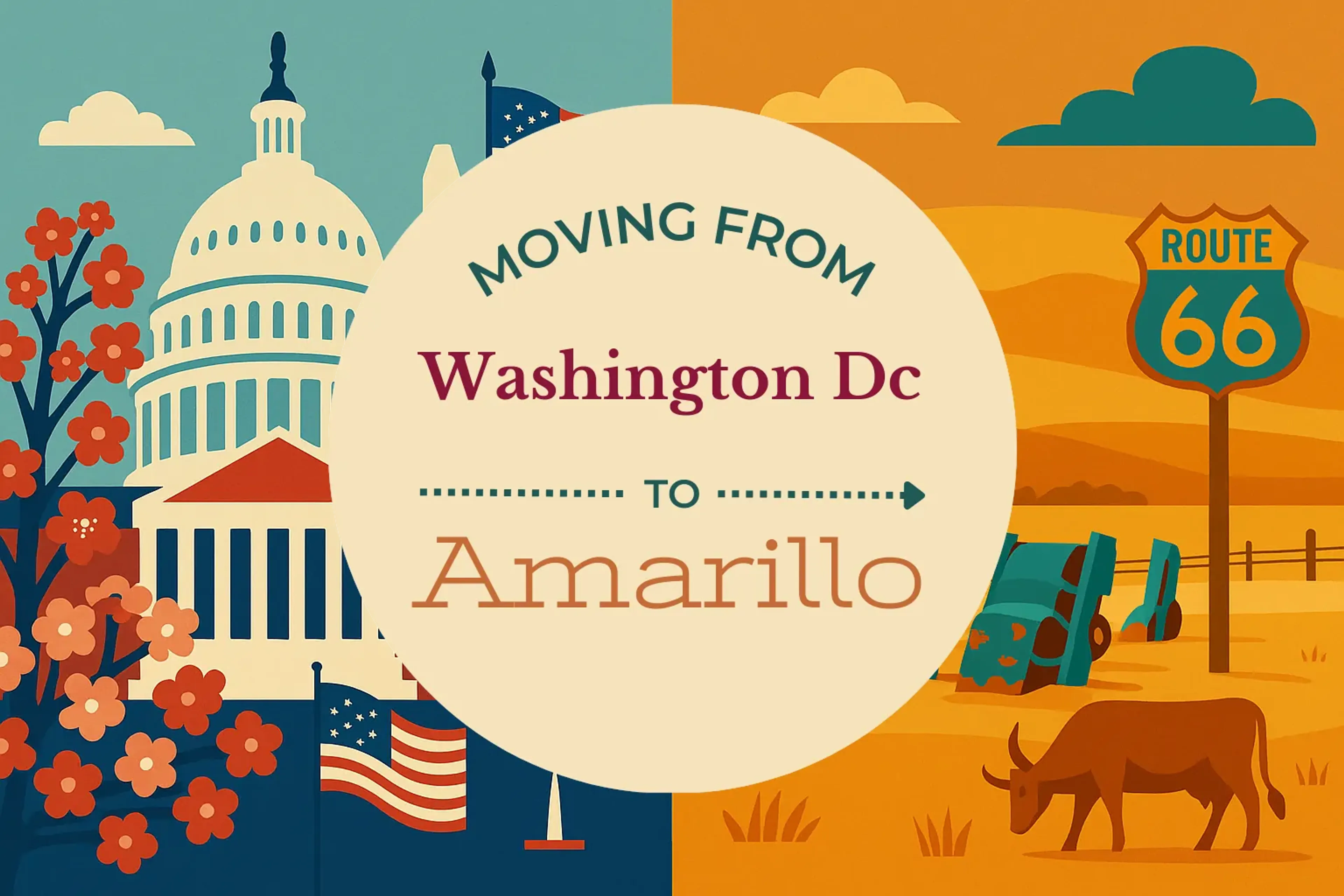 Side-by-side comparison of Washington DC to Amarillo moving companies