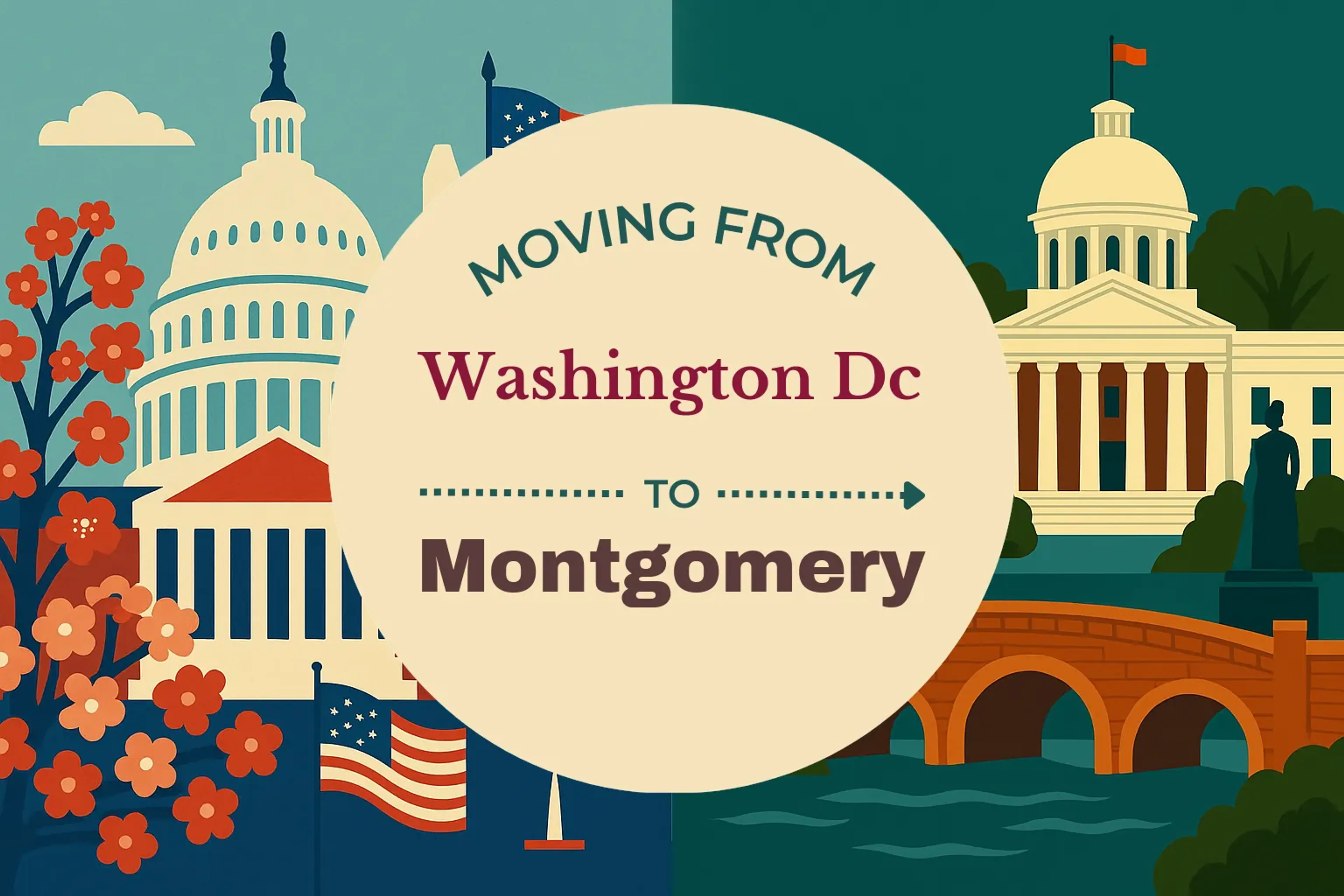 Side-by-side comparison of Washington DC to Montgomery moving companies