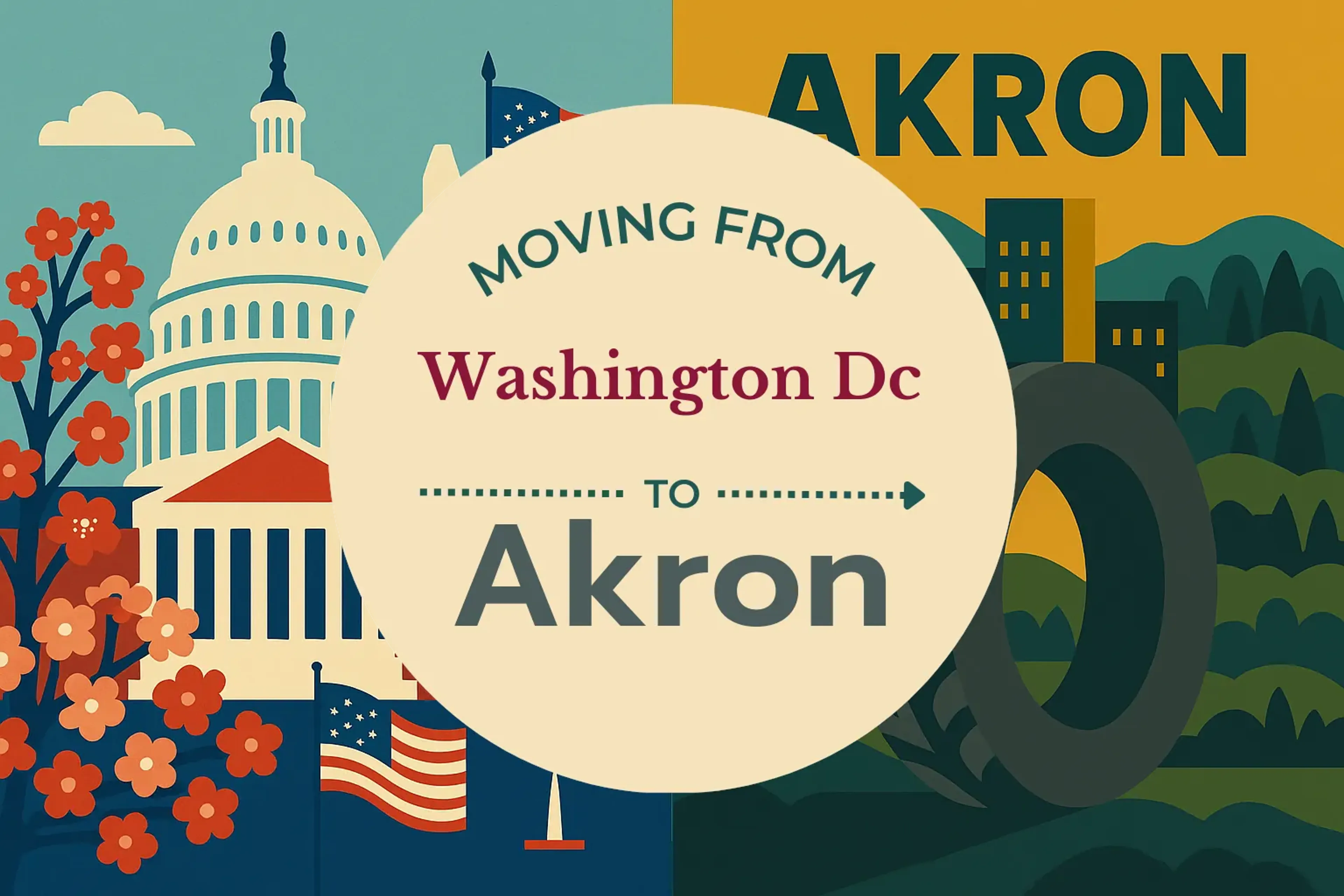 Side-by-side comparison of Washington DC to Akron moving companies