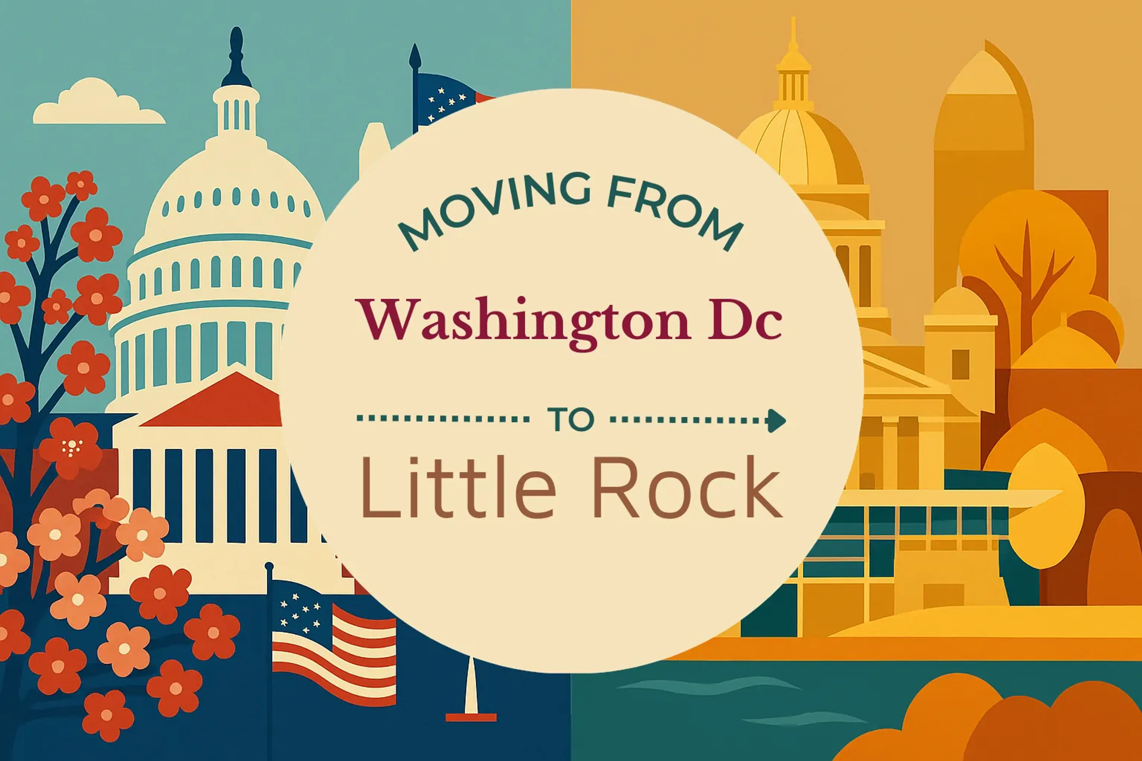 Side-by-side comparison of Washington DC to Little Rock moving companies