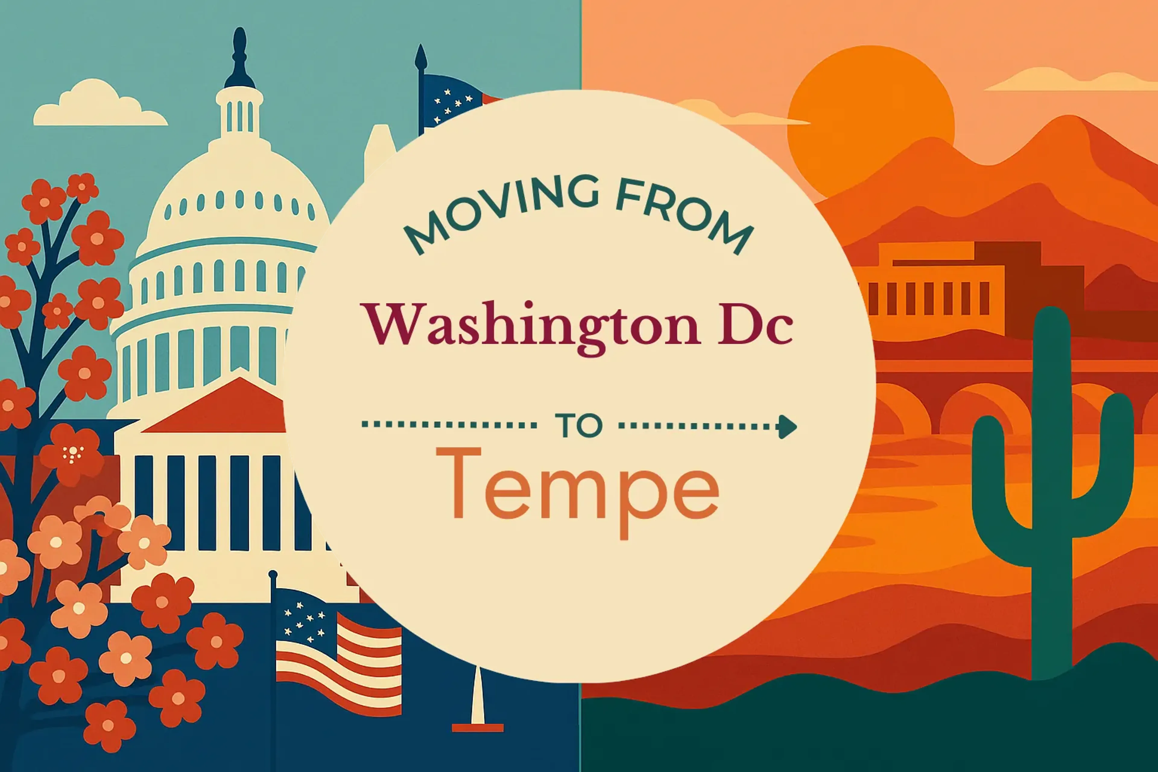 Side-by-side comparison of Washington DC to Tempe moving companies