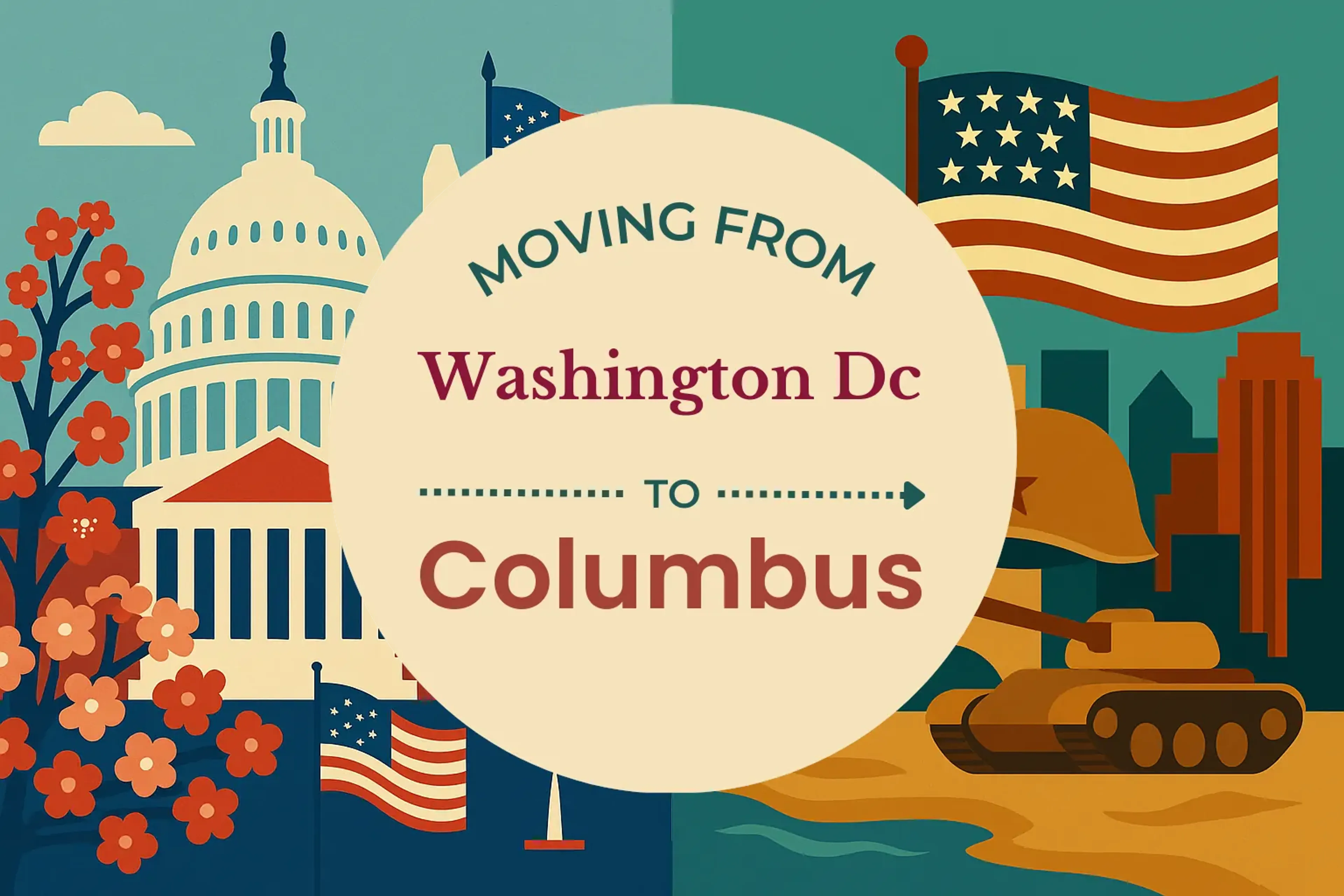 Side-by-side comparison of Washington DC to Columbus moving companies