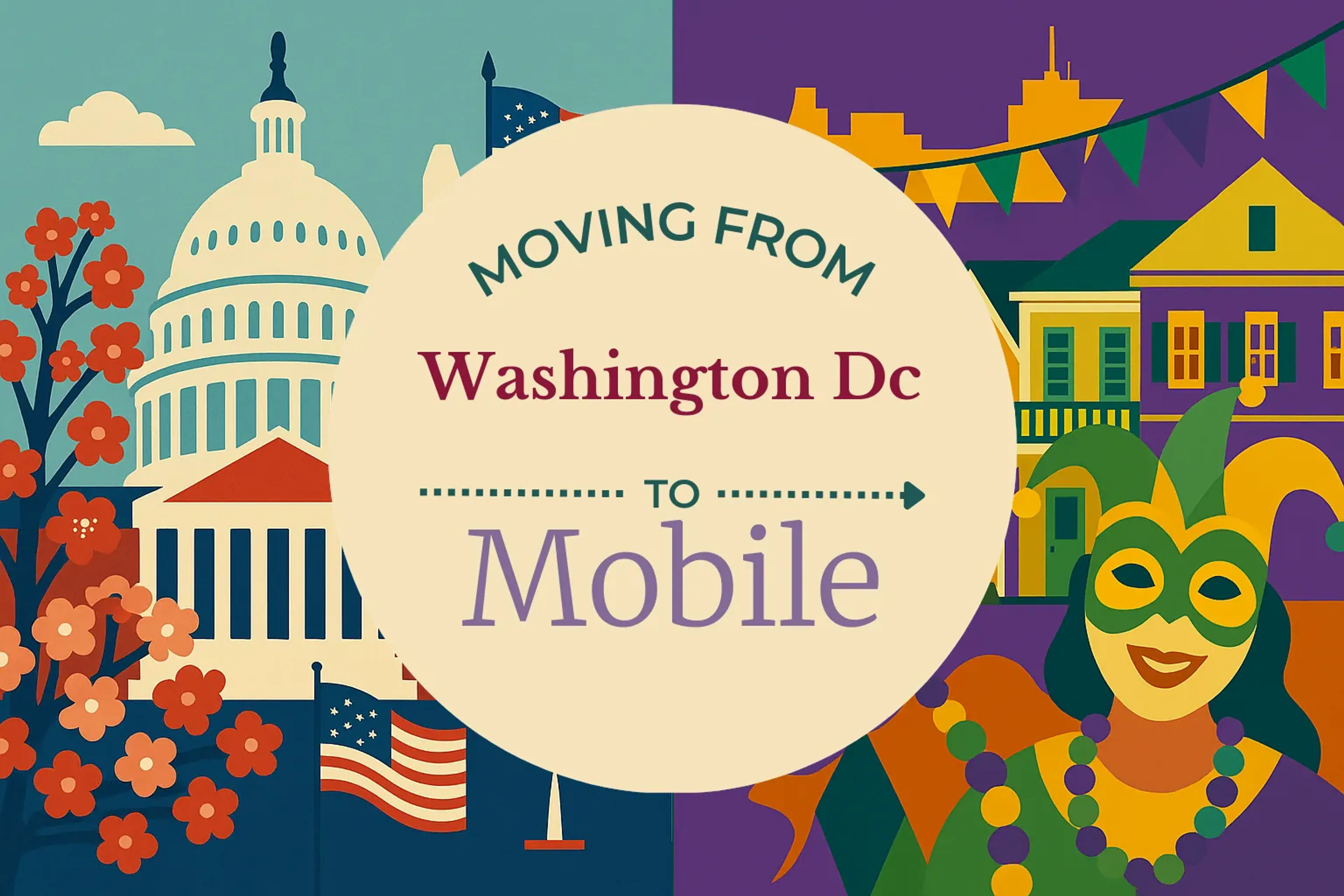 Side-by-side comparison of Washington DC to Mobile moving companies