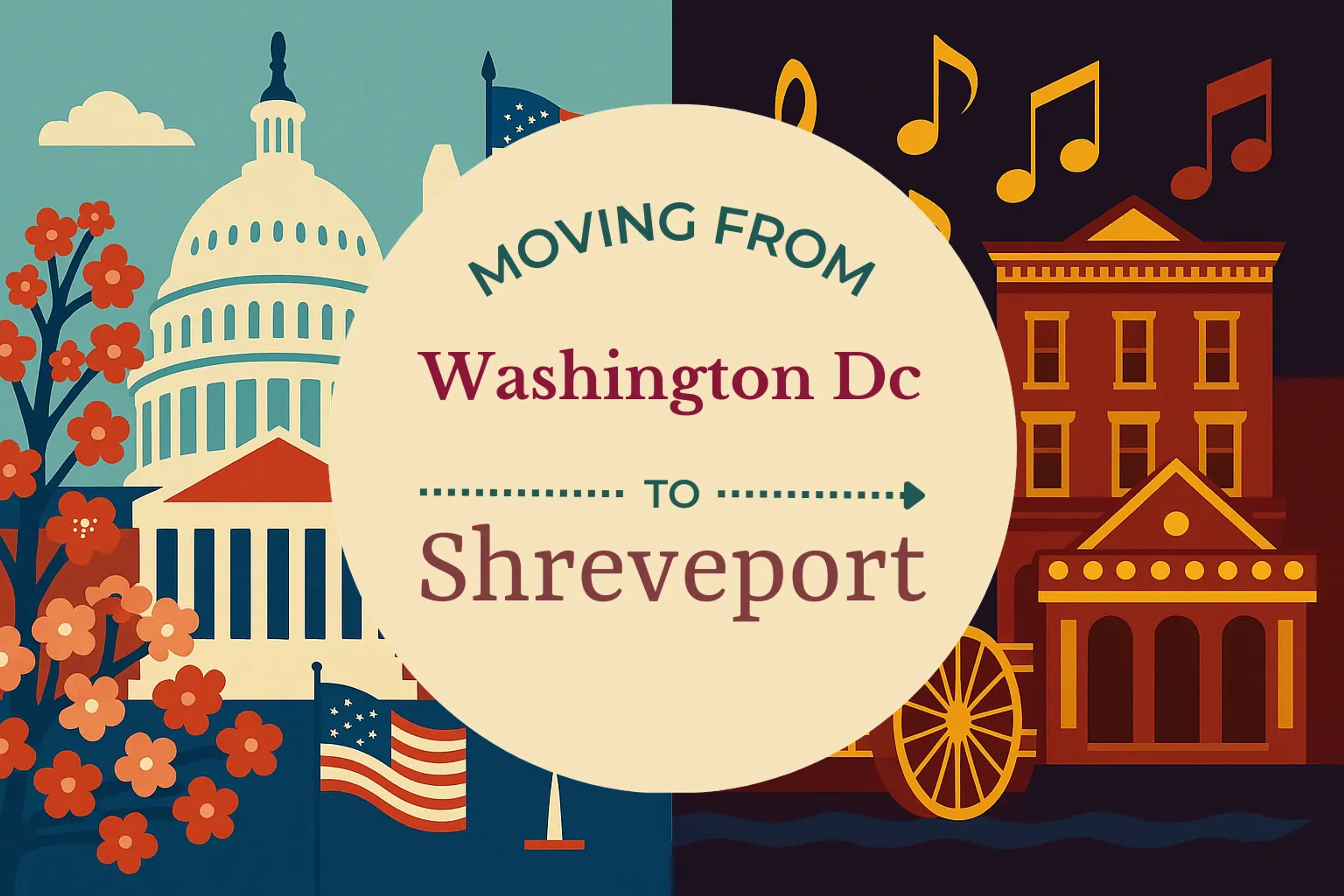 Side-by-side comparison of Washington DC to Shreveport moving companies