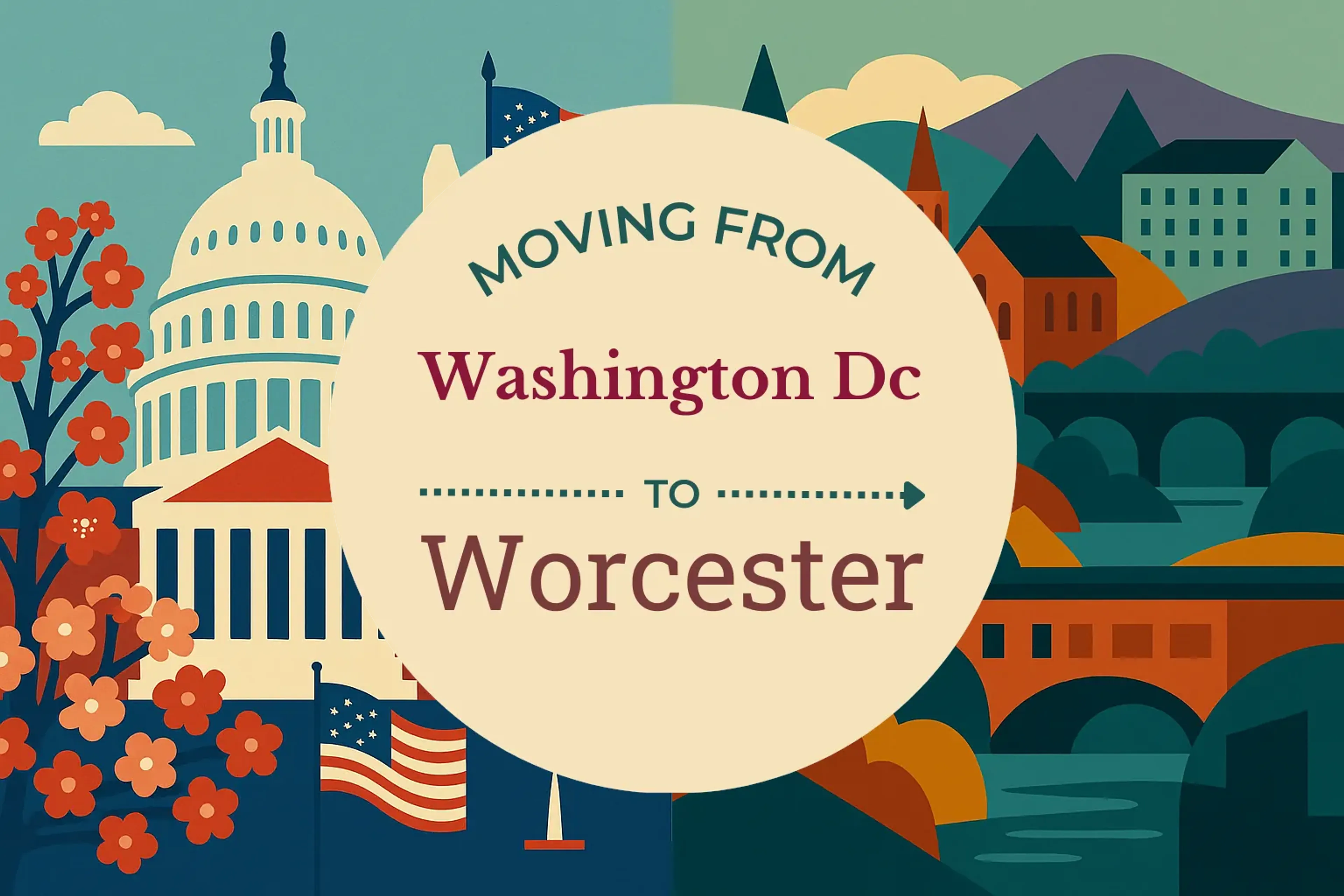 Side-by-side comparison of Washington DC to Worcester moving companies
