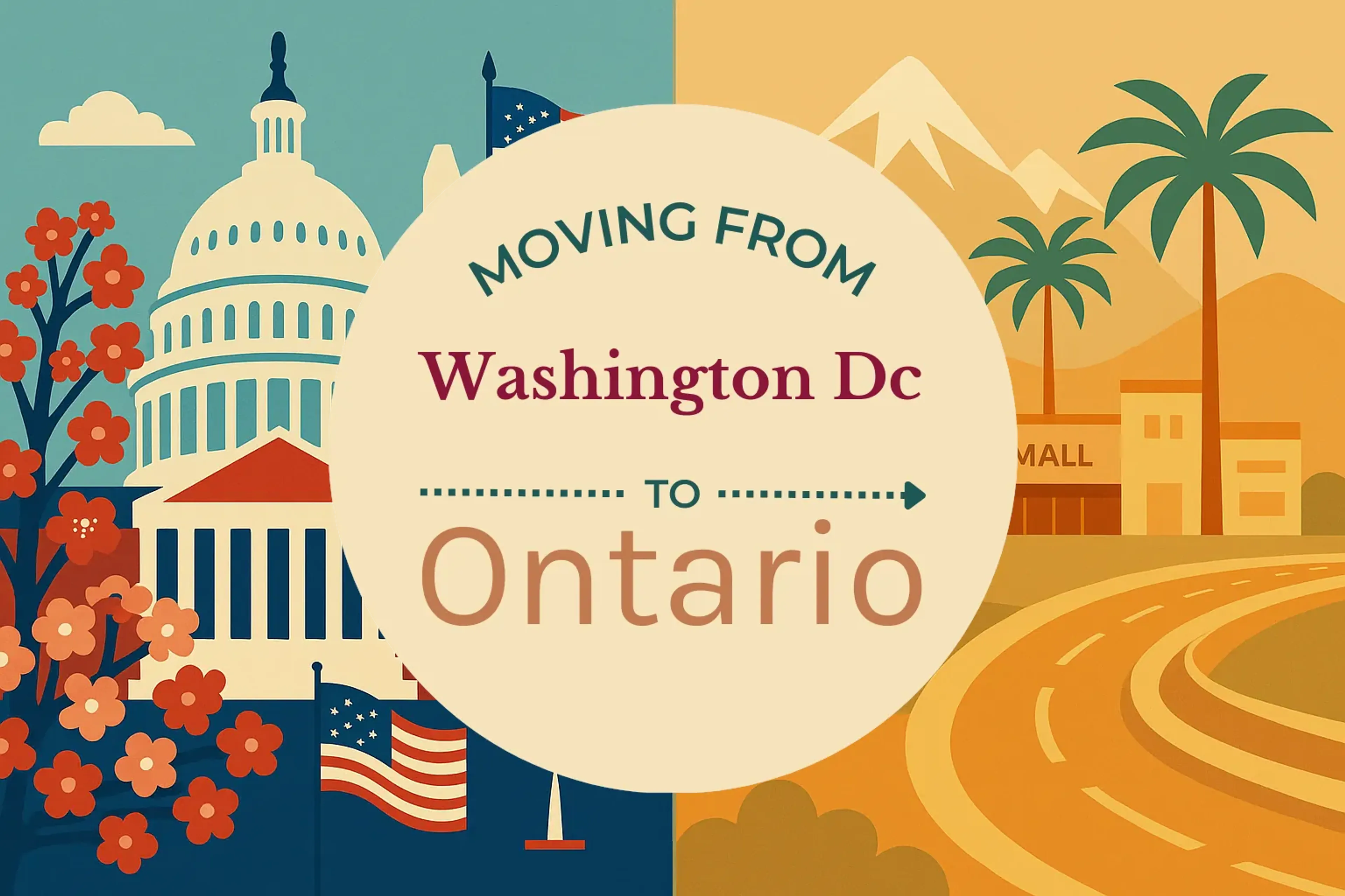 Side-by-side comparison of Washington DC to Ontario moving companies