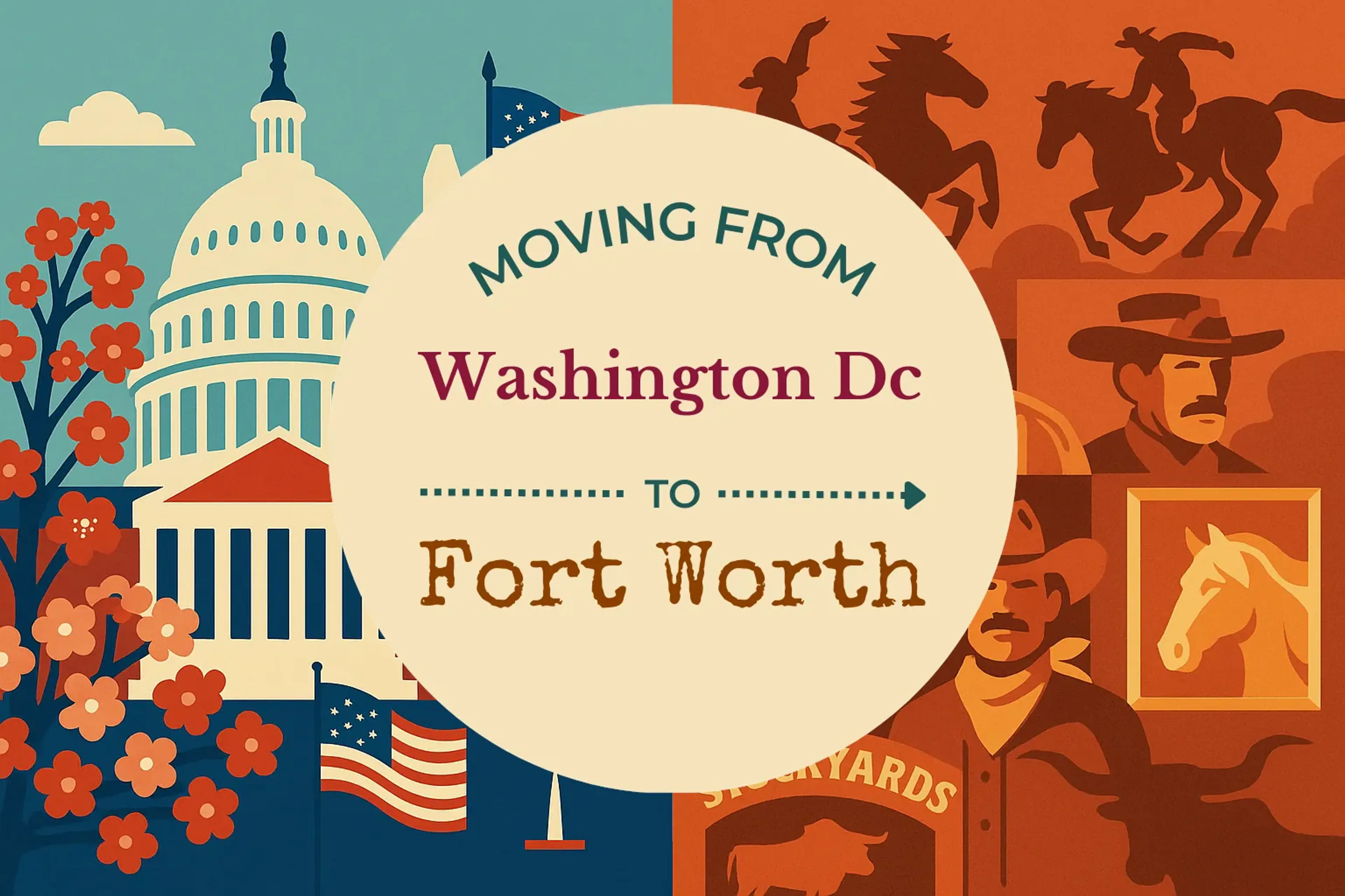 Side-by-side comparison of Washington DC to Fort Worth moving companies