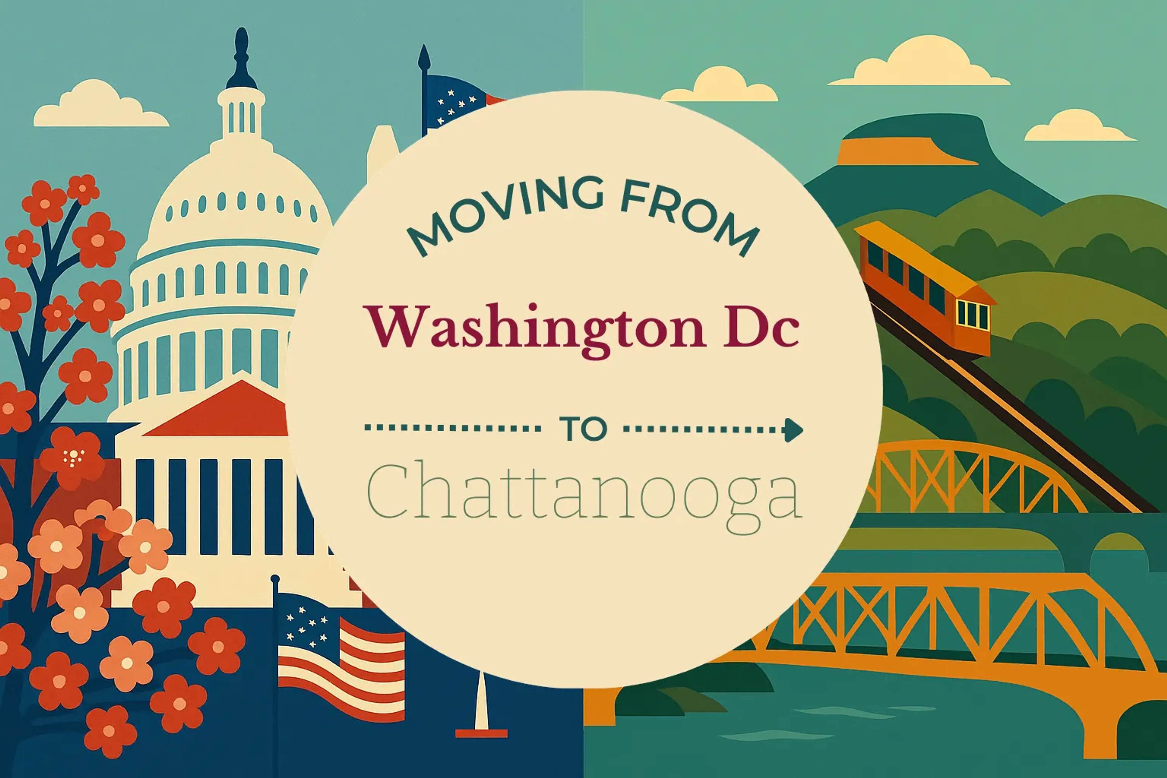 Side-by-side comparison of Washington DC to Chattanooga moving companies