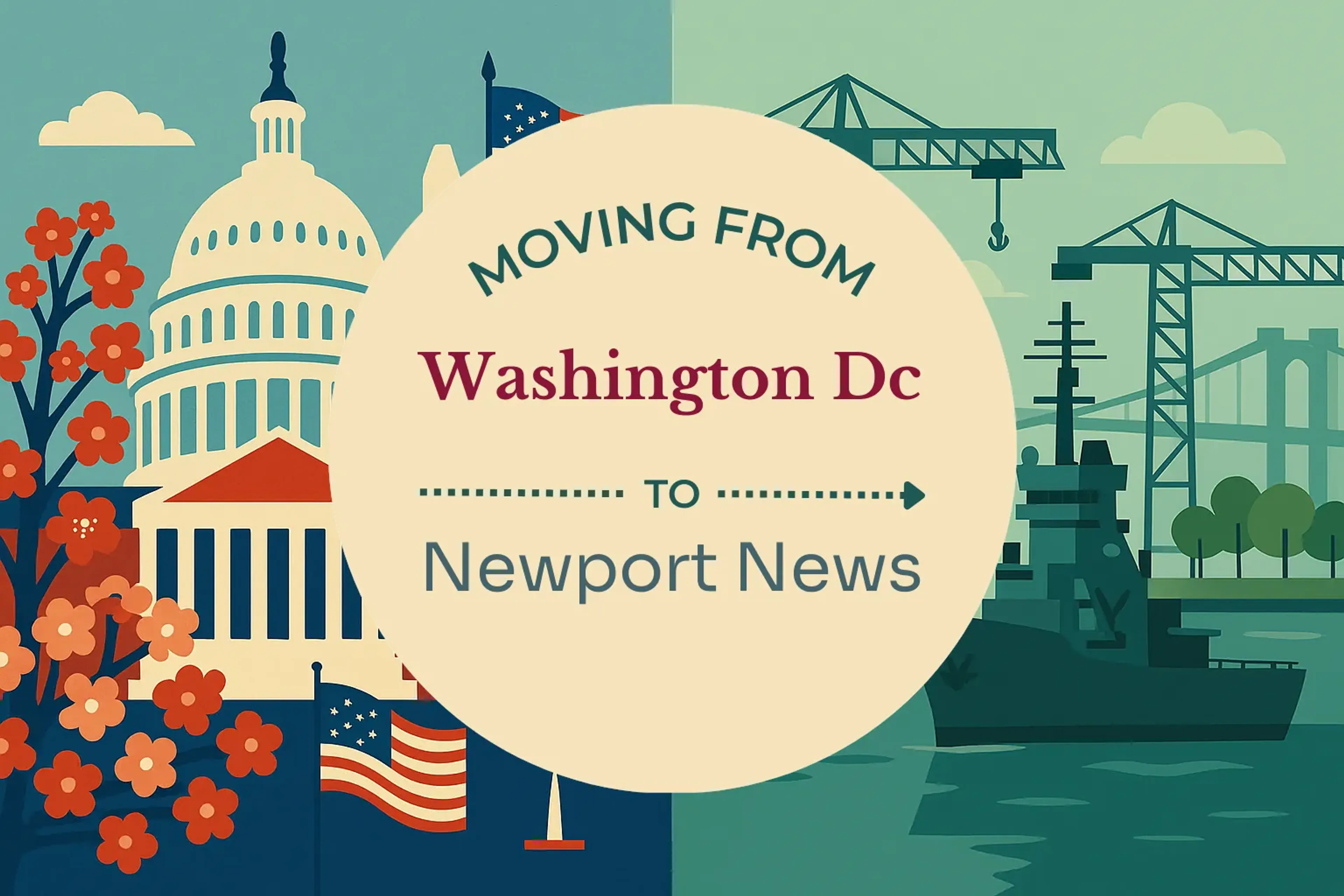 Side-by-side comparison of Washington DC to Newport News moving companies