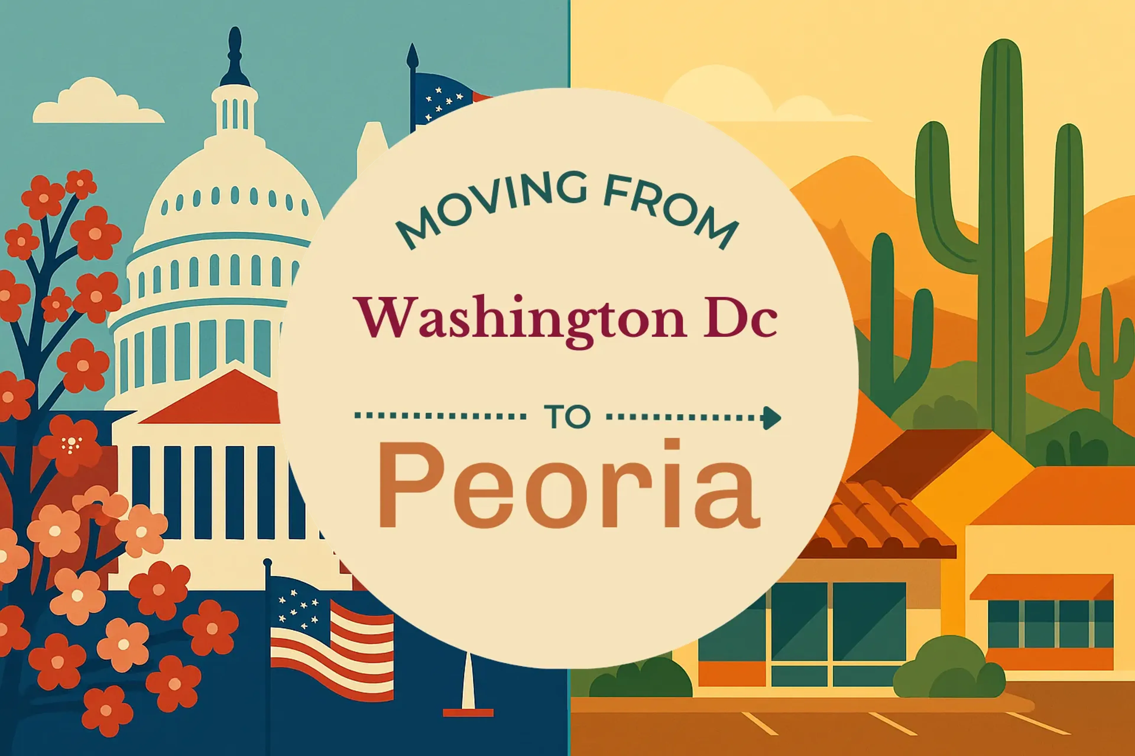 Side-by-side comparison of Washington DC to Peoria moving companies