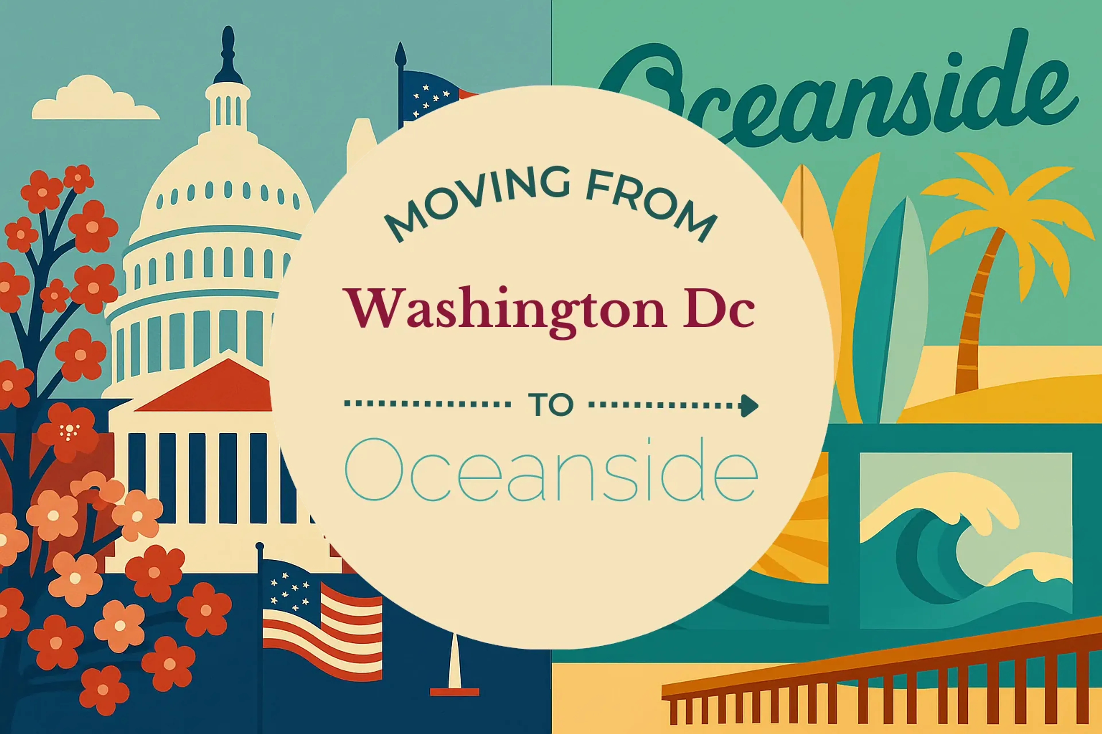 Side-by-side comparison of Washington DC to Oceanside moving companies