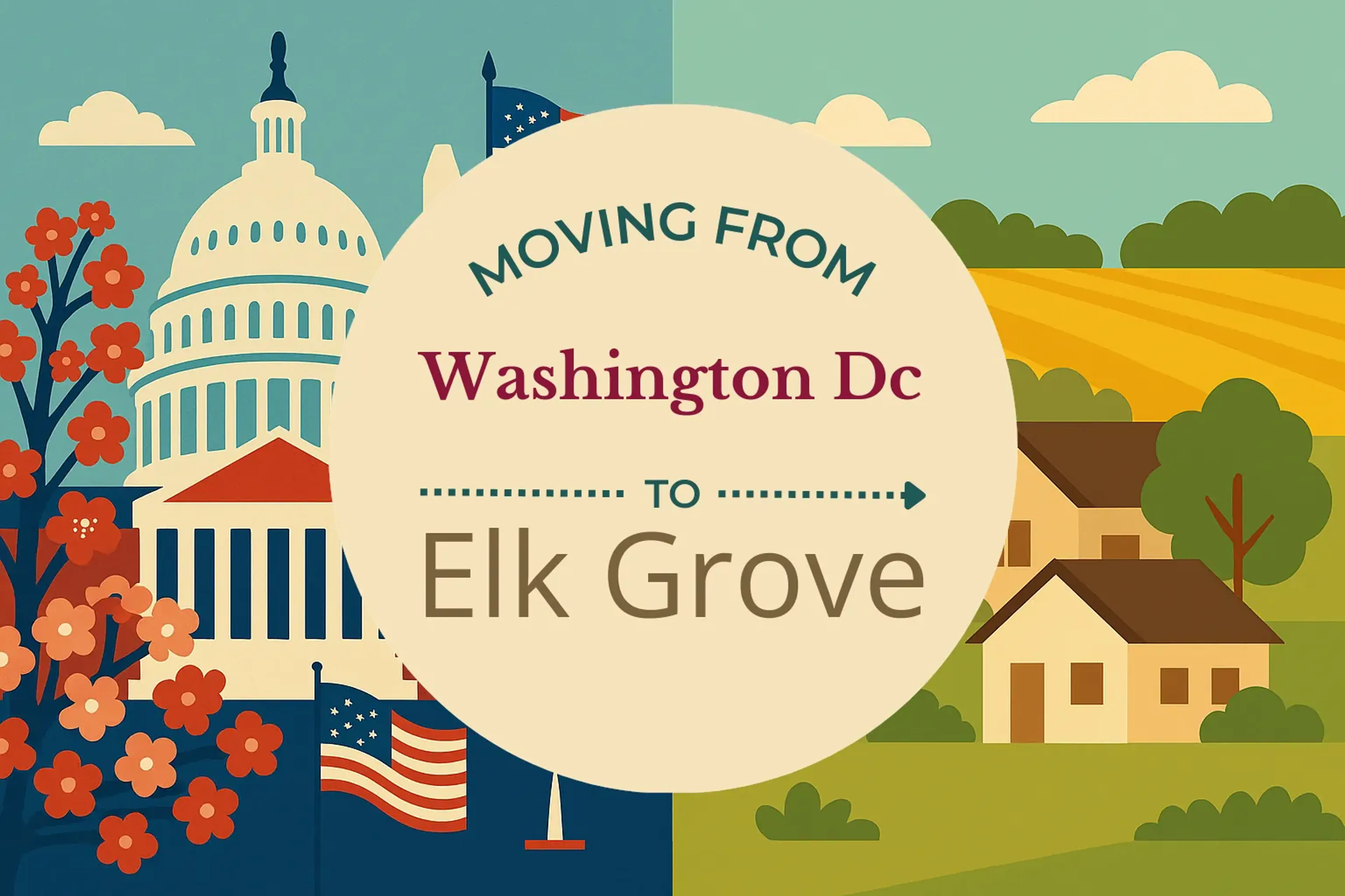 Side-by-side comparison of Washington DC to Elk Grove moving companies