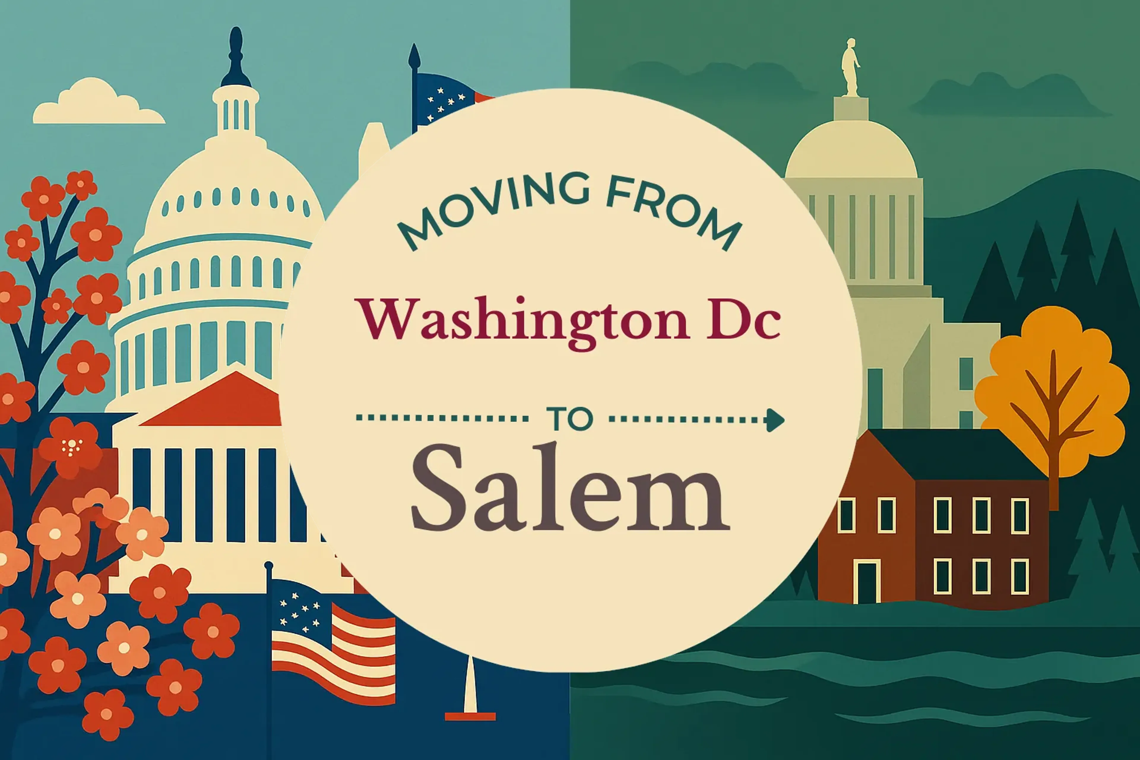 Side-by-side comparison of Washington DC to Salem moving companies