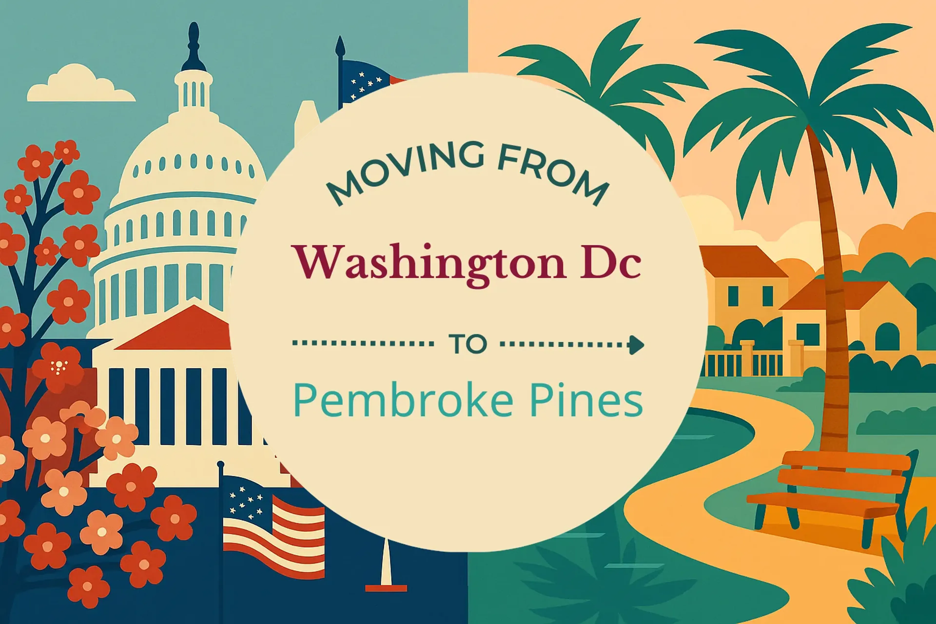 Side-by-side comparison of Washington DC to Pembroke Pines moving companies