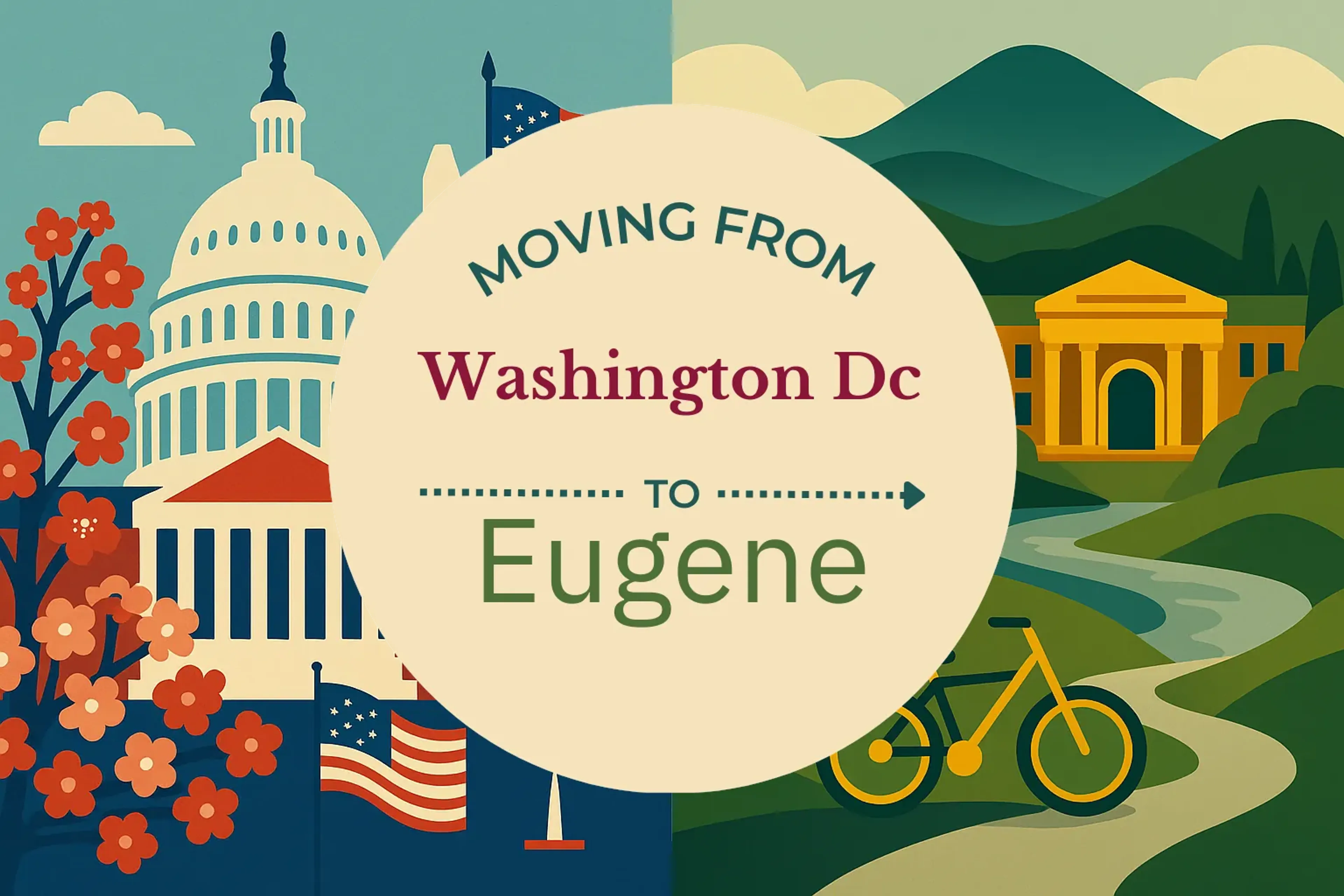 Side-by-side comparison of Washington DC to Eugene moving companies
