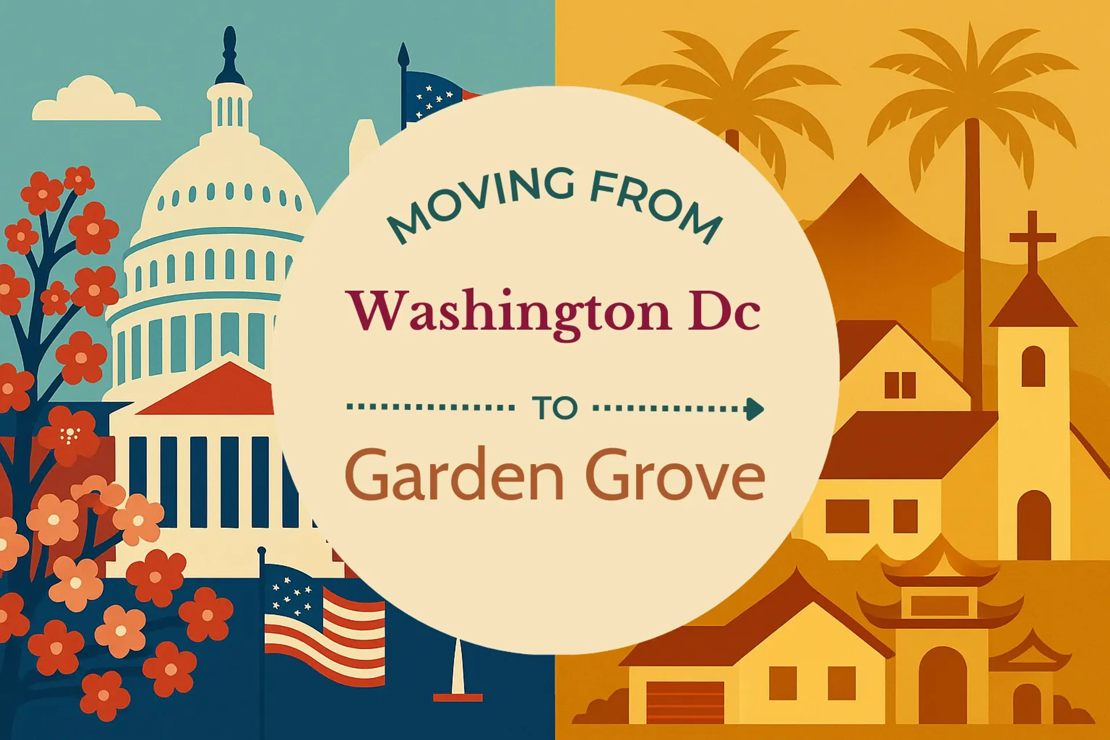 Side-by-side comparison of Washington DC to Garden Grove moving companies