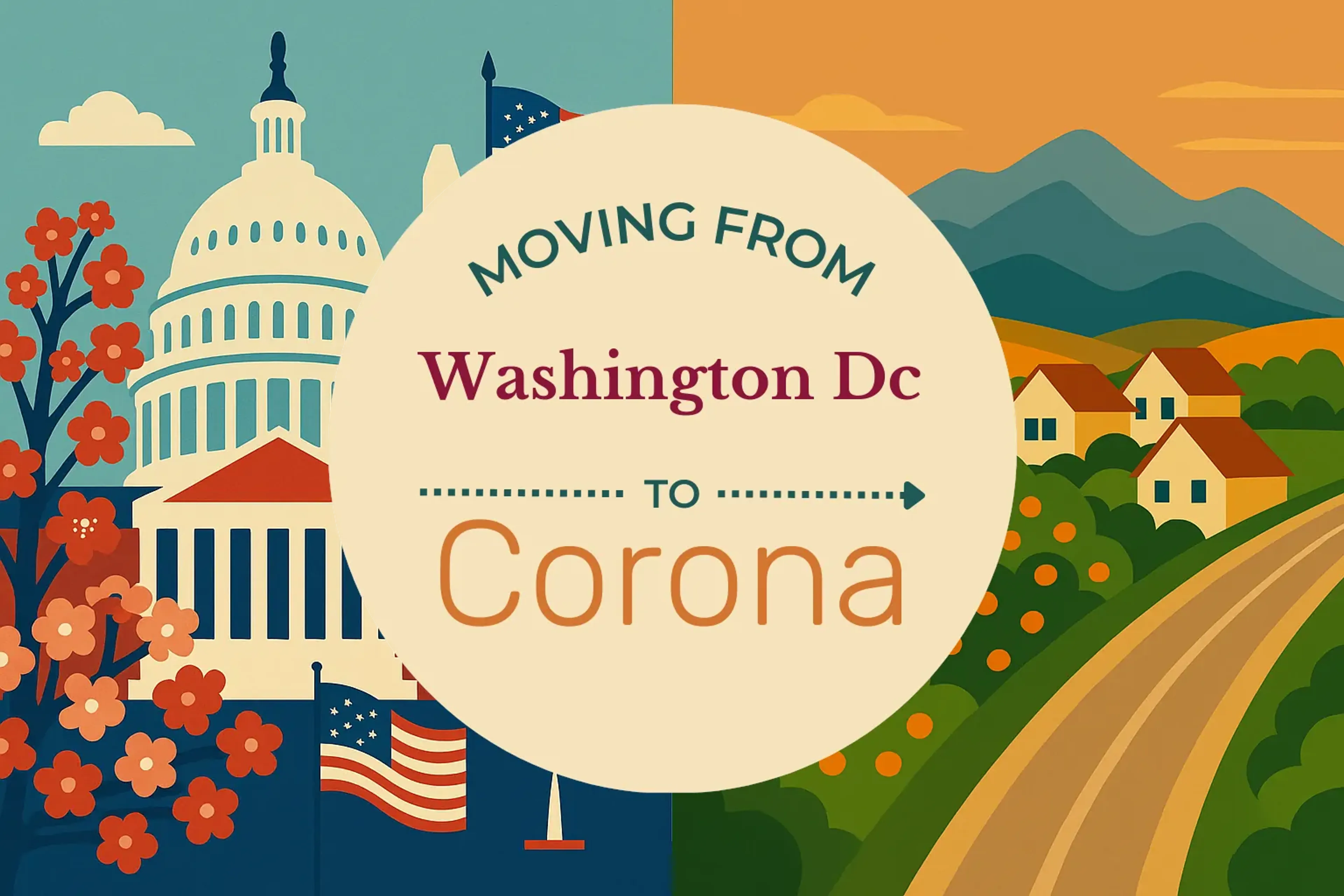 Side-by-side comparison of Washington DC to Corona moving companies