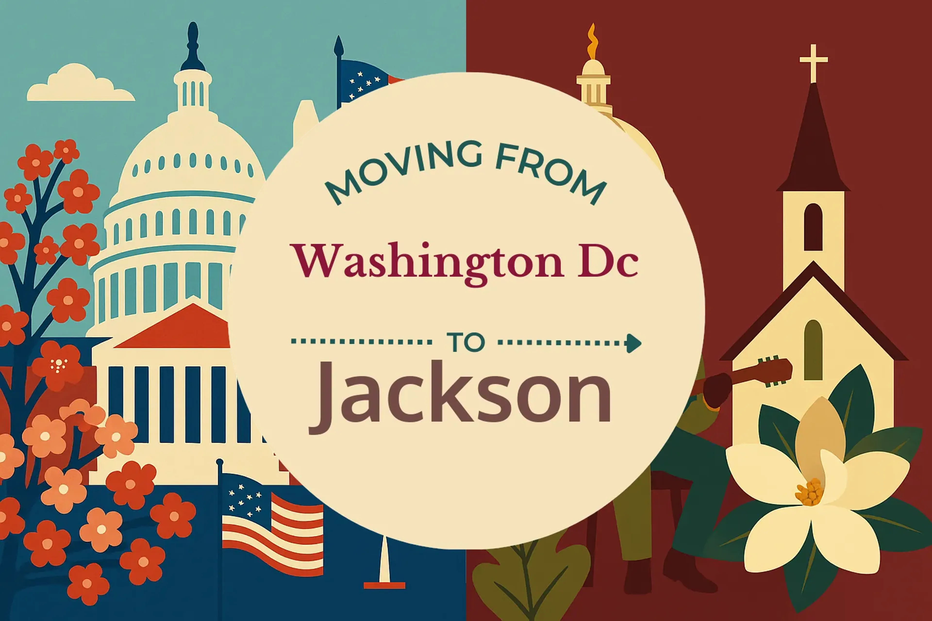 Side-by-side comparison of Washington DC to Jackson moving companies
