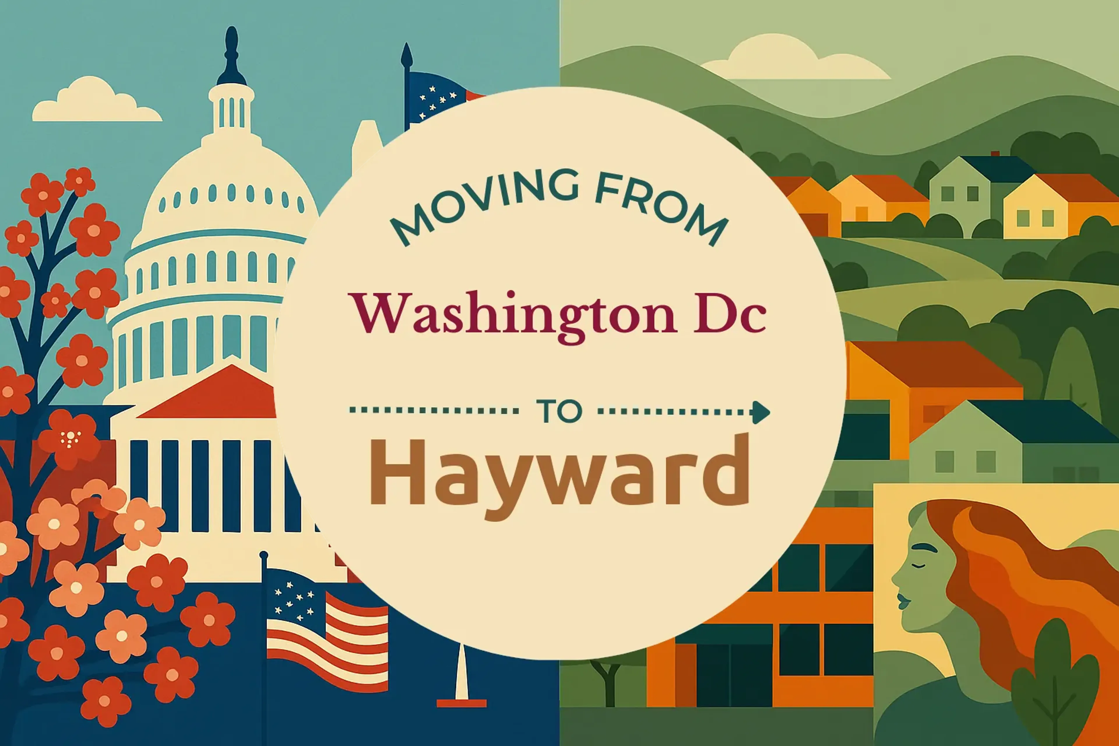 Side-by-side comparison of Washington DC to Hayward moving companies
