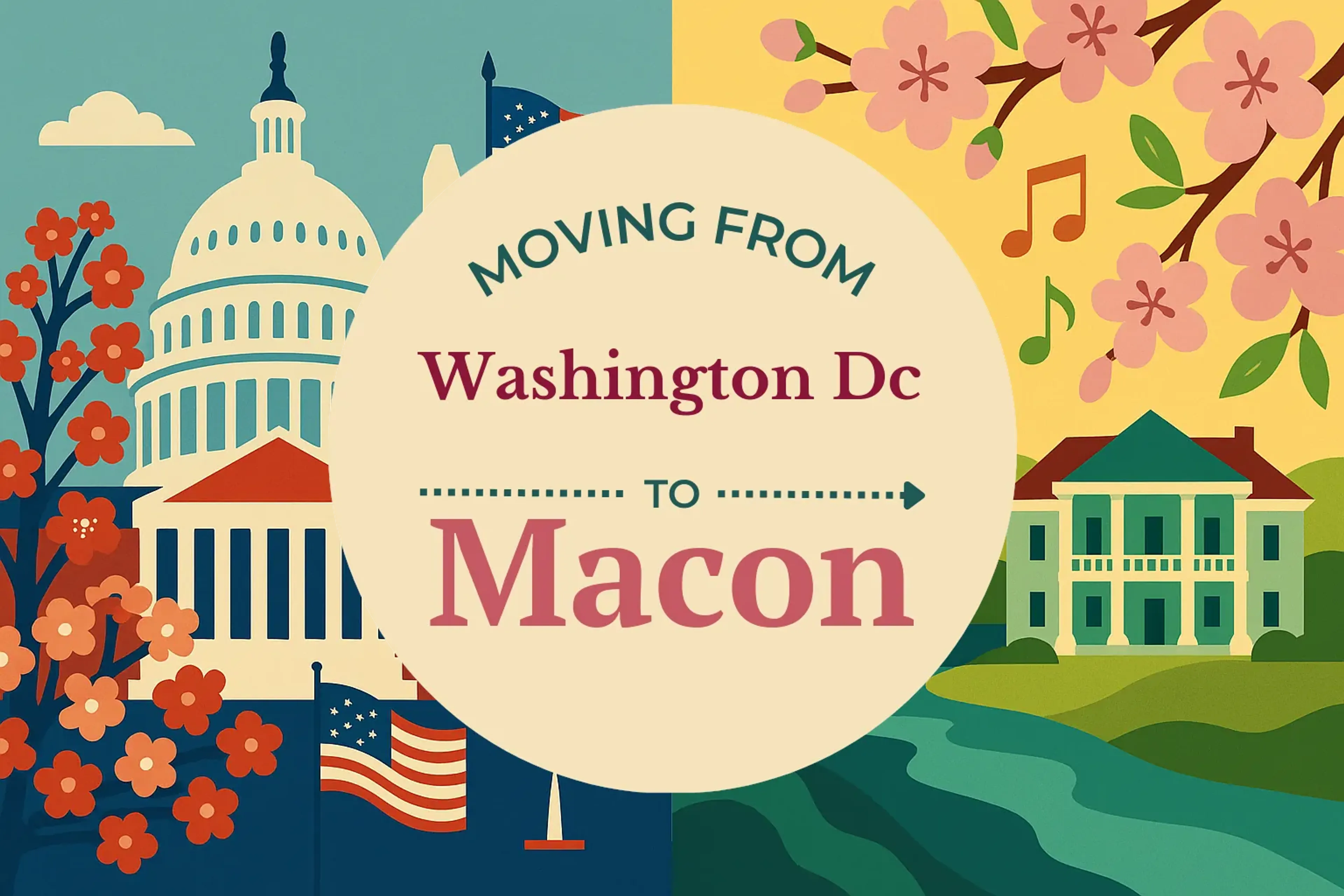 Side-by-side comparison of Washington DC to Macon moving companies