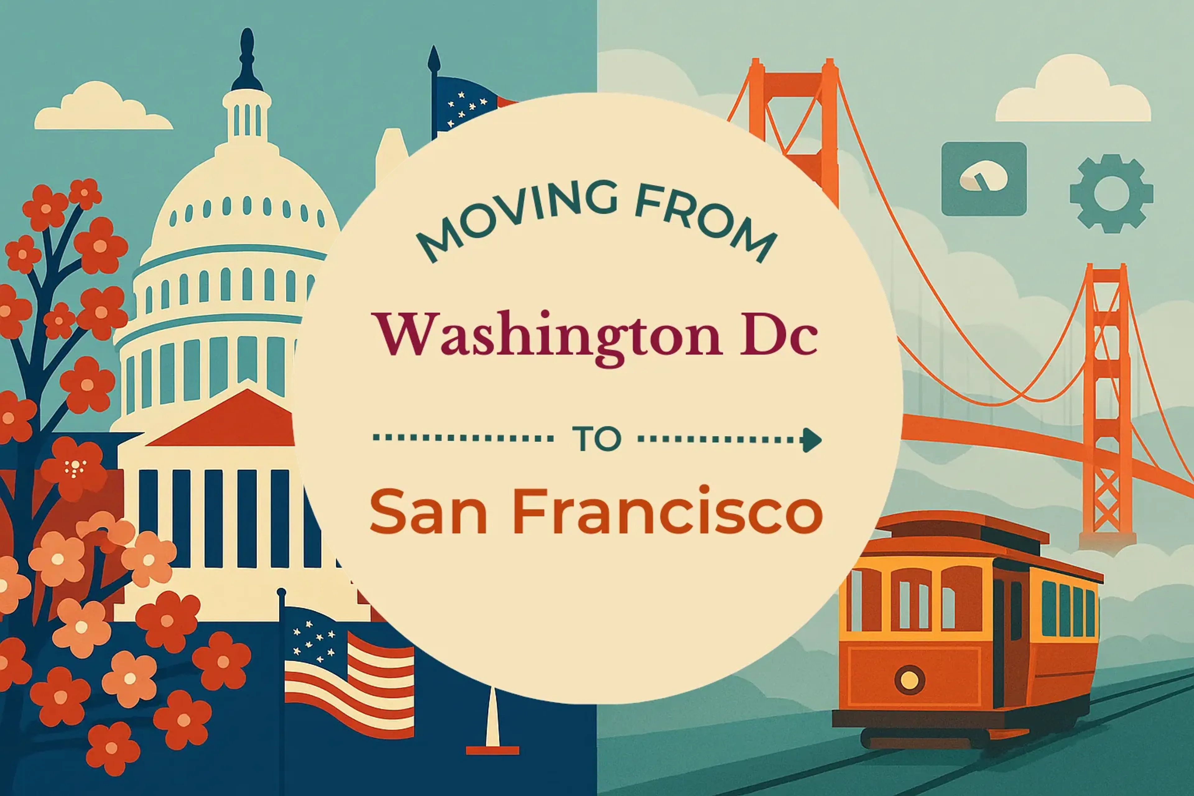 Side-by-side comparison of Washington DC to San Francisco moving companies