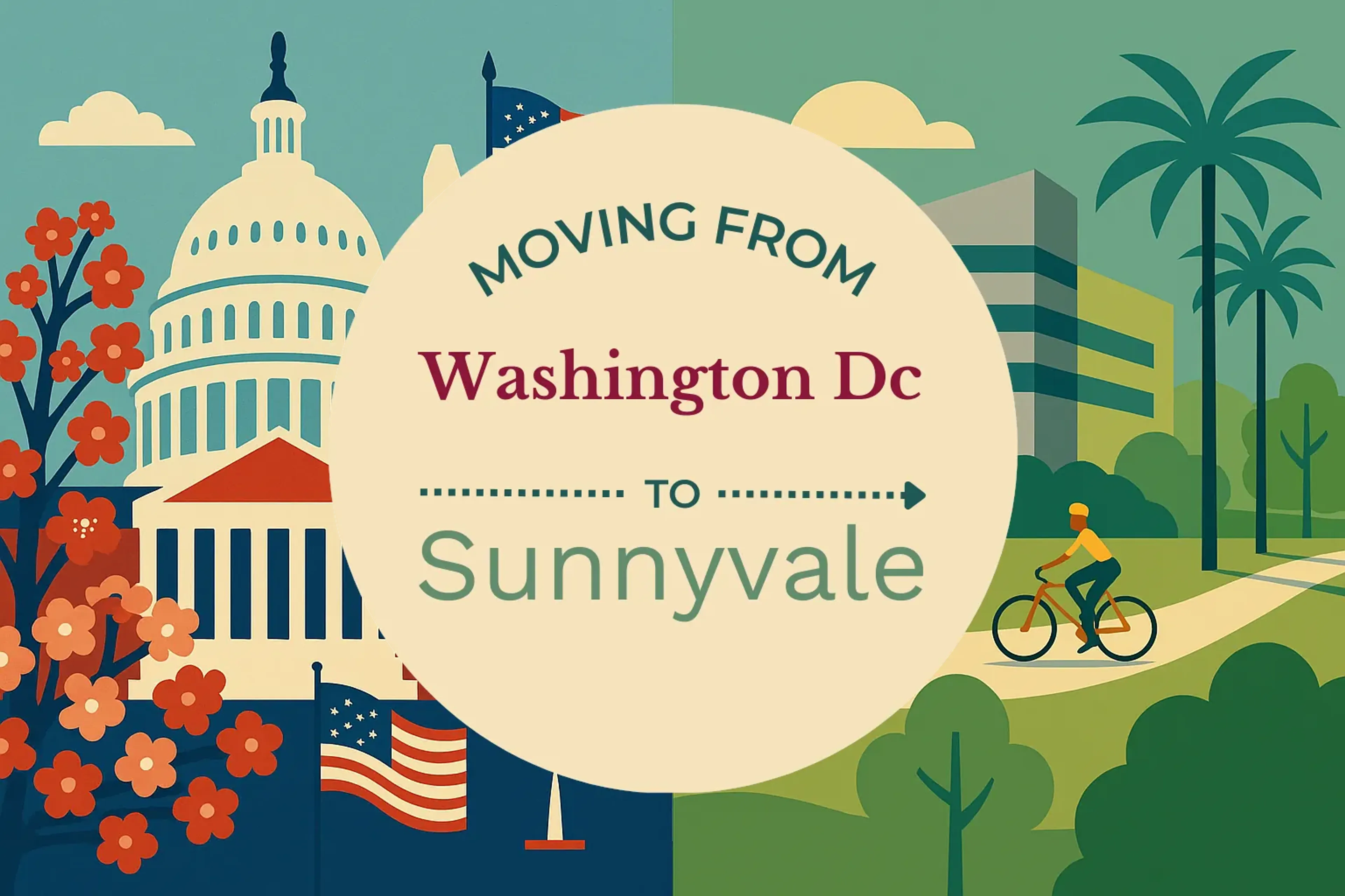 Side-by-side comparison of Washington DC to Sunnyvale moving companies